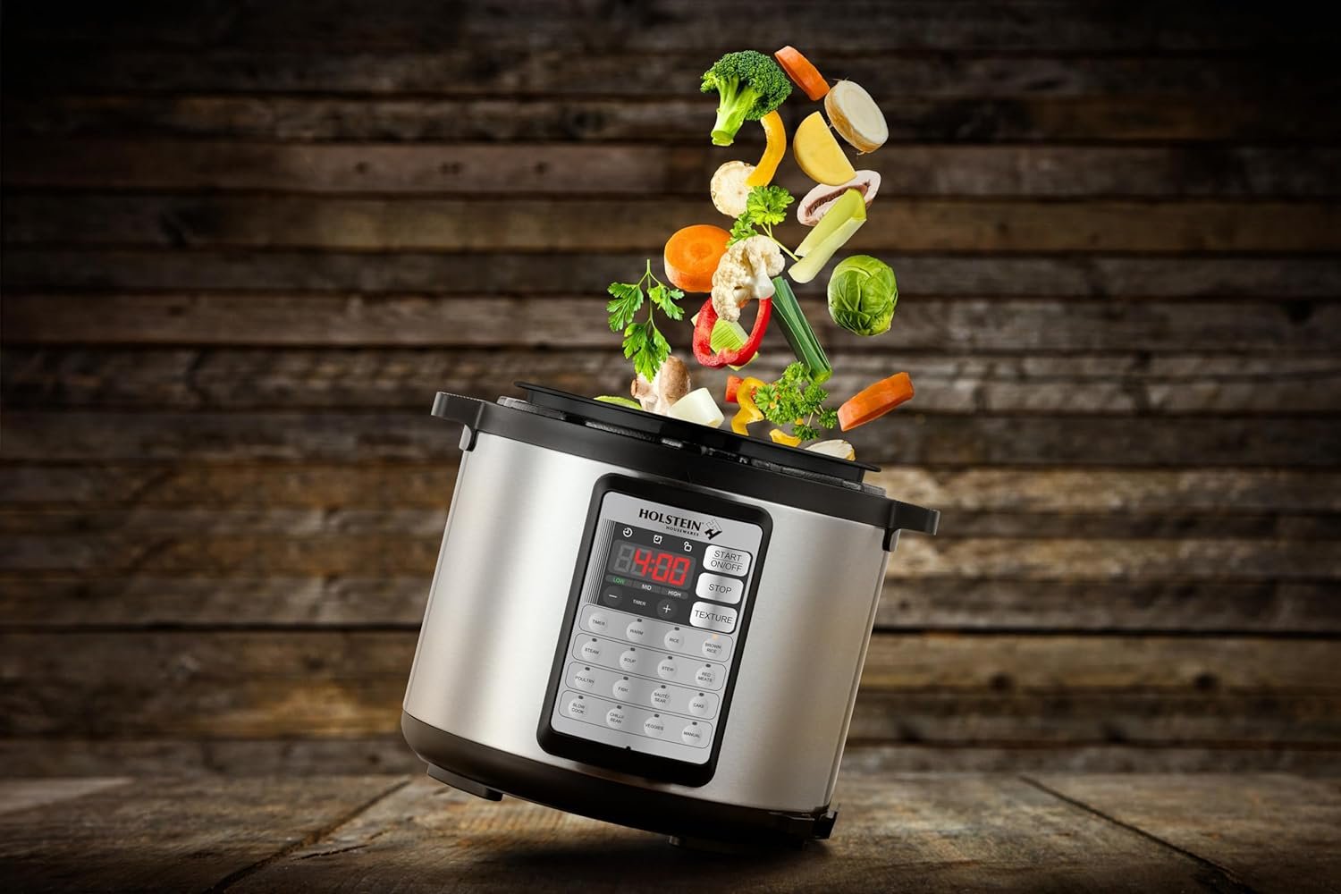 Holstein Housewares 6.3 Quart Digital Multi Cooker - 7-in-1 Functions, Stylish Black Stainless Steel, Effortless Versatility for Gourmet Cooking at Home. Holstein Housewares 6.3 Quart Digital Multi Cooker - 7-in-1 Functions, Stylish Black Stainless Steel, Effortless Versatility for Gourmet Cooking at Home.