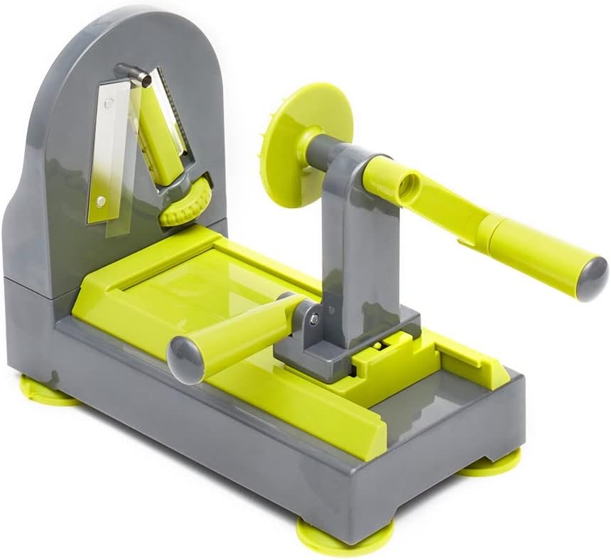 Home Basics 4 Function Tabletop Spiralizer, Green | 4 Razor Sharp Blades | Safety Guards Protect While Using | Durable | Easy to Clean | Great for Vegetables  Fruit | Healthy Way to Prepare Meals Home Basics 4 Function Tabletop Spiralizer, Green | 4 Razor Sharp Blades | Safety Guards Protect While Using | Durable | Easy to Clean | Great for Vegetables  Fruit | Healthy Way to Prepare Meals