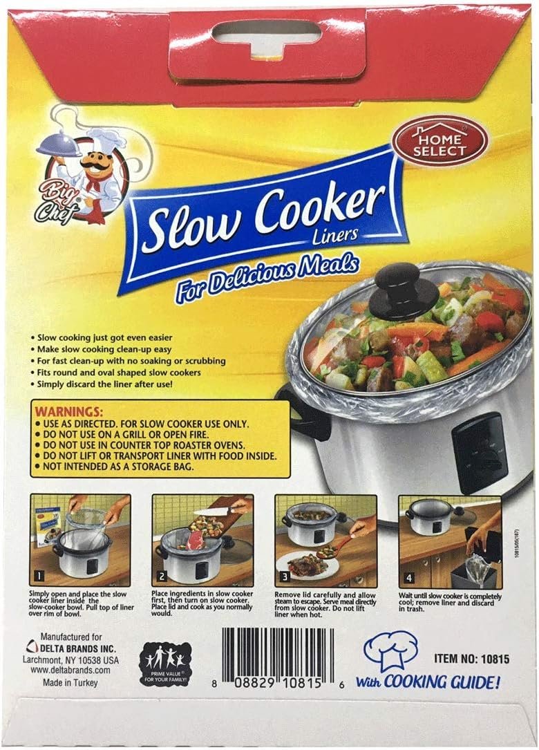 Home Select 10815-24 Slow Cooker Liners,3 quart