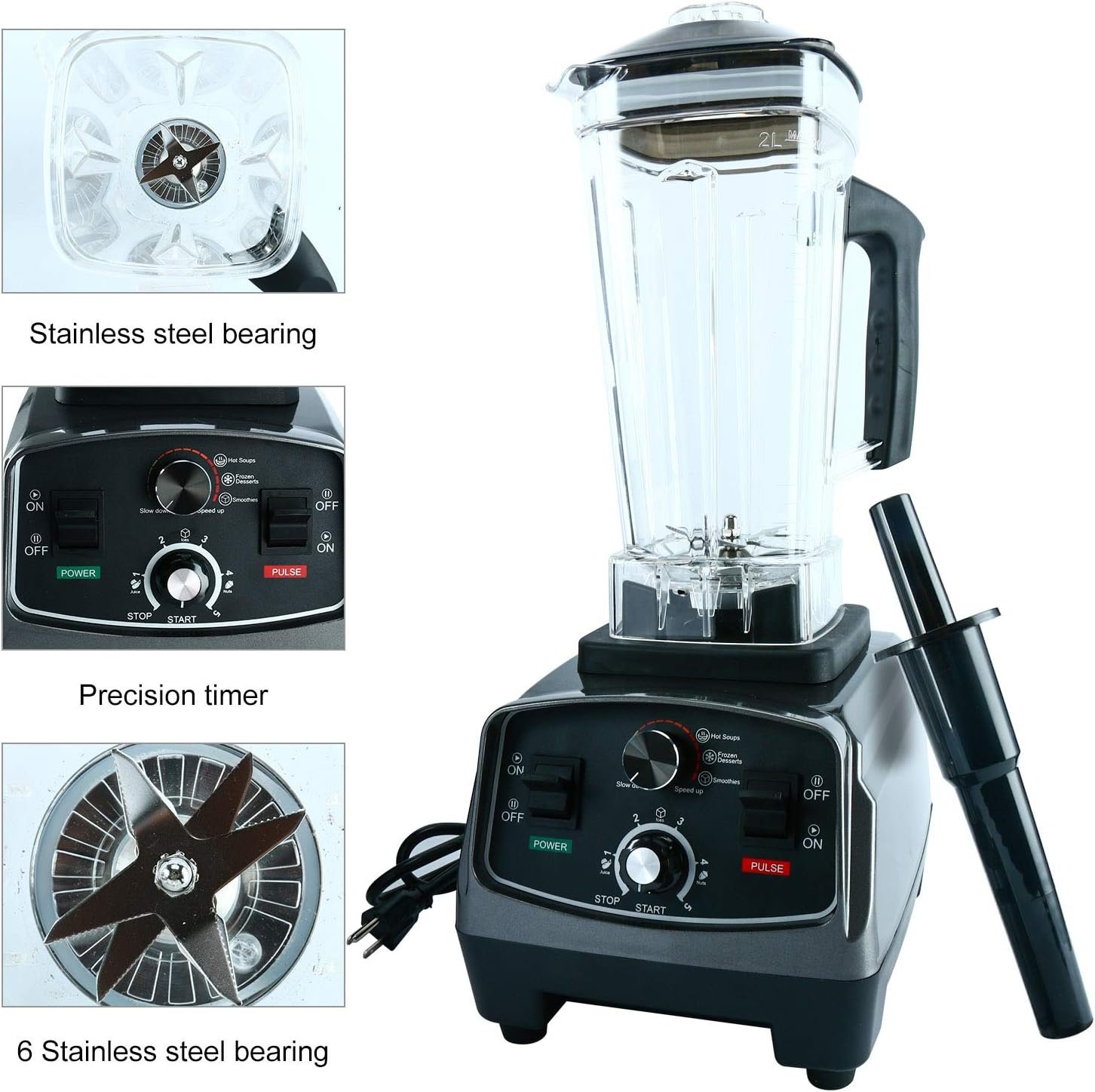 Homend 1400 Watt Commercial Blender, 67oz BPA-Free Pitcher, Professional Kitchen Juicer Blender for Drinks and Smoothies, Multiple Speeds, Programmable, Lightweight Homend 1400 Watt Commercial Blender, 67oz BPA-Free Pitcher, Professional Kitchen Juicer Blender for Drinks and Smoothies, Multiple Speeds, Programmable, Lightweight