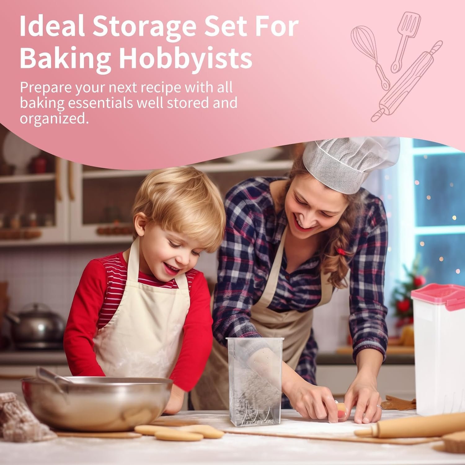 HOMER 2023 New Airtight Food Storage Containers with Blue Lids - Plastic Airtight Storage Containers for Pantry - 9 PCS BPA Kitchen Organizers for Cereal,Pasta, Flour  Sugar - Labels  Marker