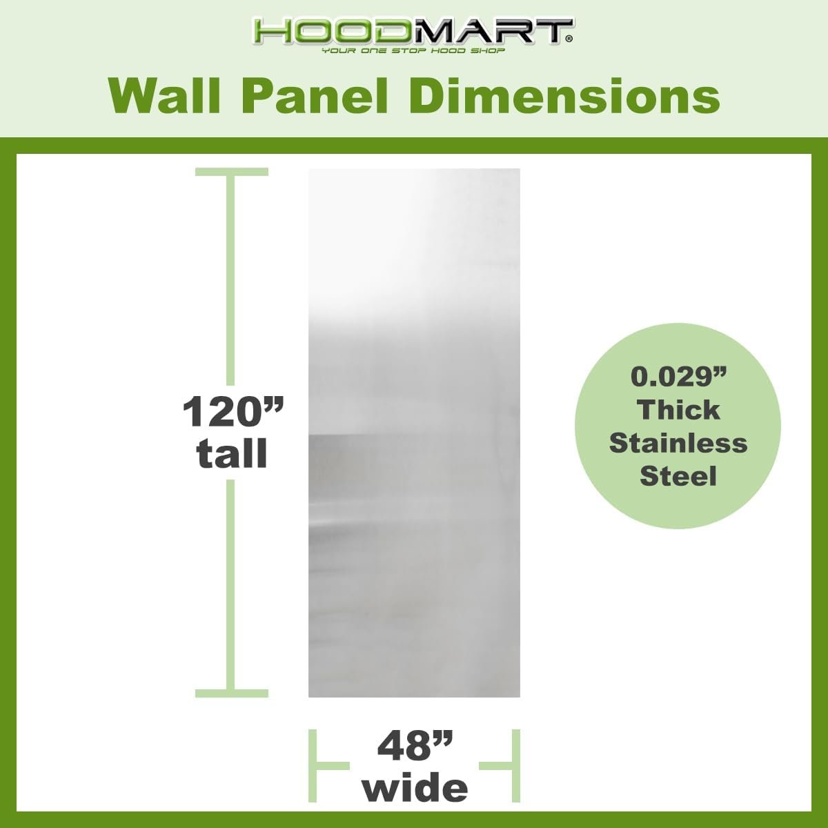 HOODMART 48” x 84” Metal Wall Panels, Set of 7 - High Quality Stainless Steel Sheet with Seams  End Caps, Back Splash Guard for Food Trucks, Restaurants, and Trailers HOODMART 48” x 84” Metal Wall Panels, Set of 7 - High Quality Stainless Steel Sheet with Seams  End Caps, Back Splash Guard for Food Trucks, Restaurants, and Trailers