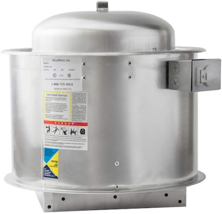 HOODMART 7’ Low Ceiling Sloped Front Hood System with Makeup Air | Includes Exhaust Fan and Low Profile Supply Fan for Restaurant | Commercial Kitchen Equipment Made in USA