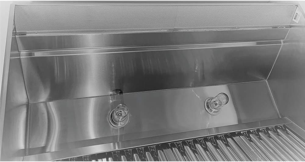 HOODMART 7’ Low Ceiling Sloped Front Hood System with Makeup Air | Includes Exhaust Fan and Low Profile Supply Fan for Restaurant | Commercial Kitchen Equipment Made in USA