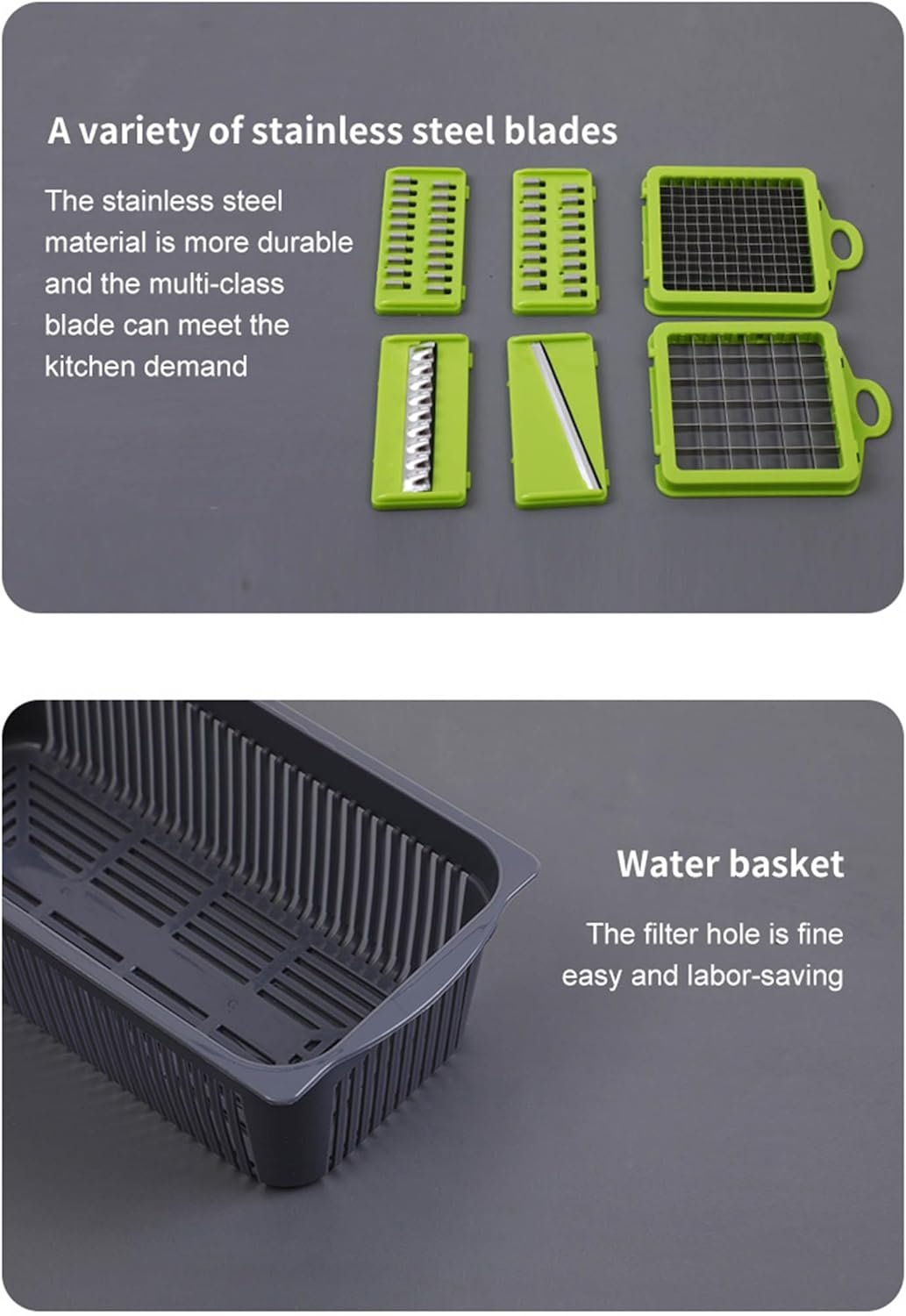 HOONES Vegetable Chopper 15 in 1- Spiralizer Vegetable Slicer - Onion Chopper with Container - Pro Food Chopper - Slicer Dicer Cutter - (Black and Green) HOONES Vegetable Chopper 15 in 1- Spiralizer Vegetable Slicer - Onion Chopper with Container - Pro Food Chopper - Slicer Dicer Cutter - (Black and Green)