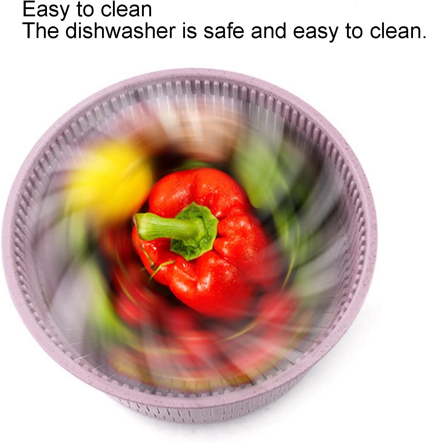 Household Vegetable Drainer Manual Salad Dehydrator Portable Vegetable Washing Machine, Vegetable Washing Basket for Kitchen (Pink)