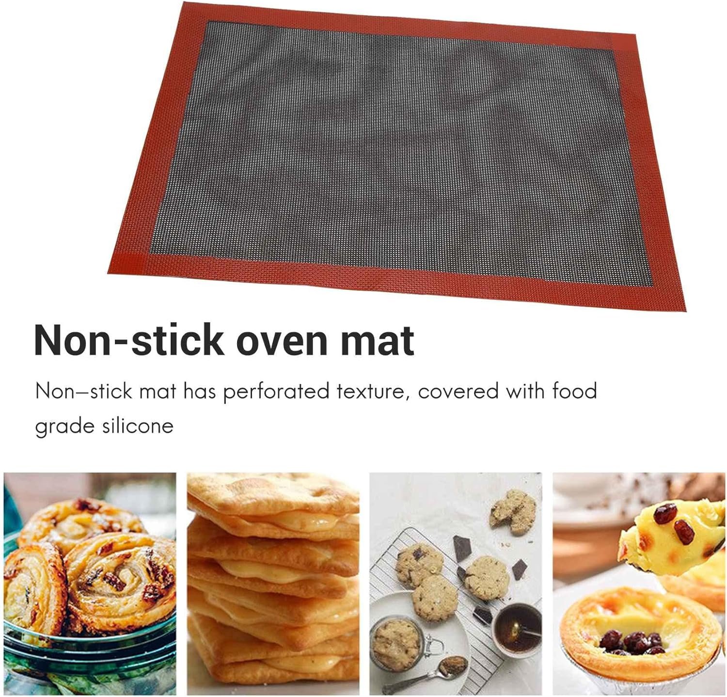Hubceuo Perforated Silicone Baking Mat Non-Stick Baking Oven Sheet Liner for Cookie/Bread/Macaroon/