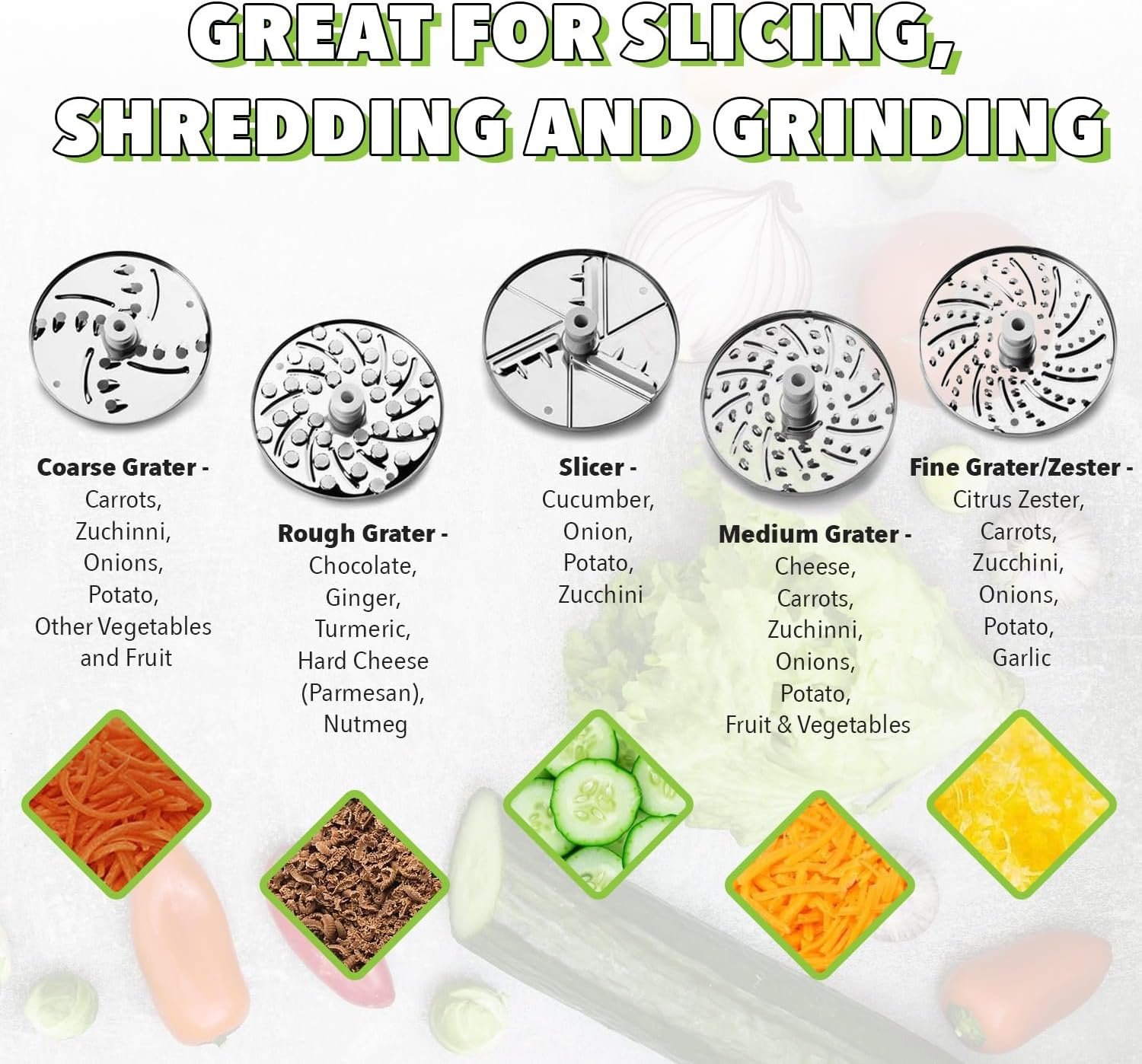 IBILI Rotary Cheese Grater 5 in 1 with Hand Crank, Mandoline Slicer for Kitchen, Vegetable Shredder, Made in Spain, Includes 5 Stainless Steel Interchangeable Variated Discs, (Discs Dishwasher Safe)