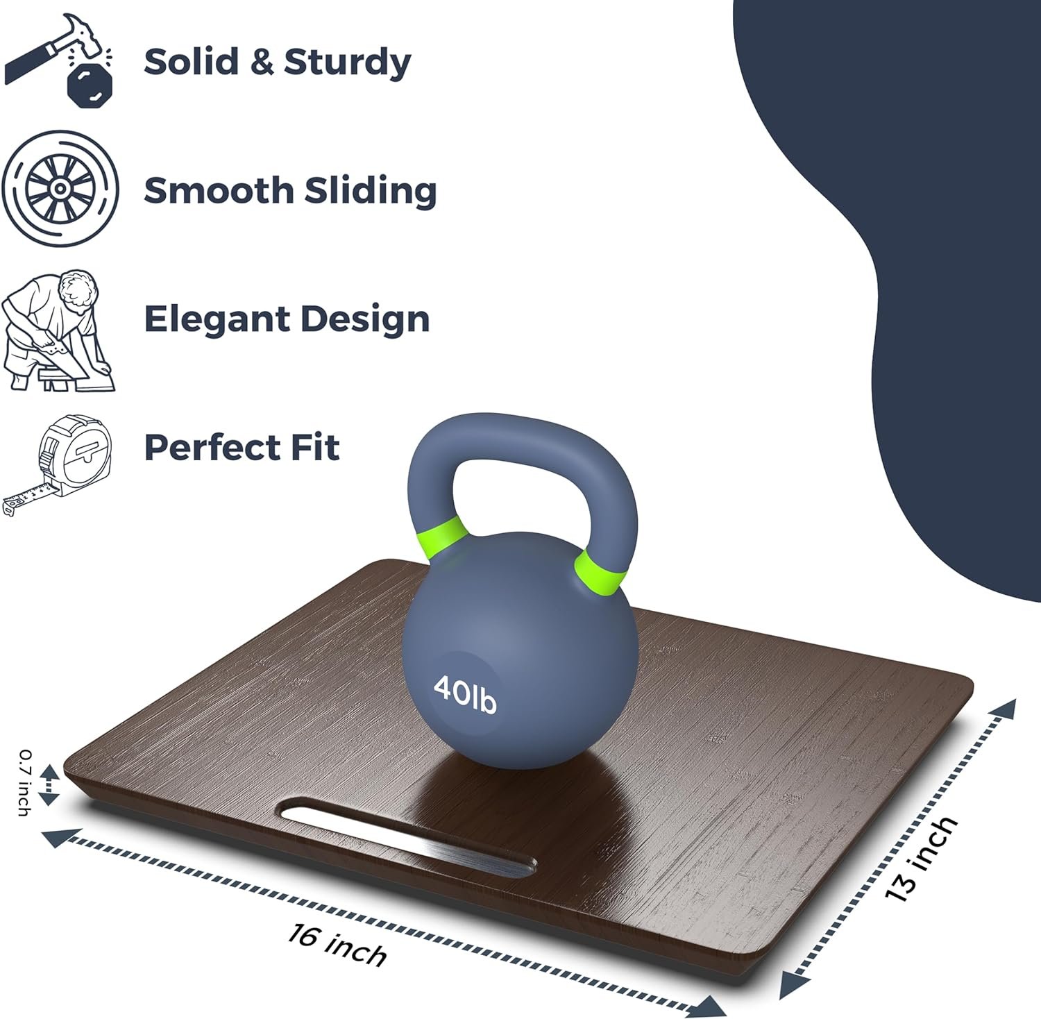 Ibyx Bamboo Sliding Tray for 5.5 Qt Kitchenaid Stand Mixer - Effortless Kitchen Aid Mixer Slider Mat for Countertop - Strong, Sturdy  Non-Slip Appliance Slider Board (Natural)