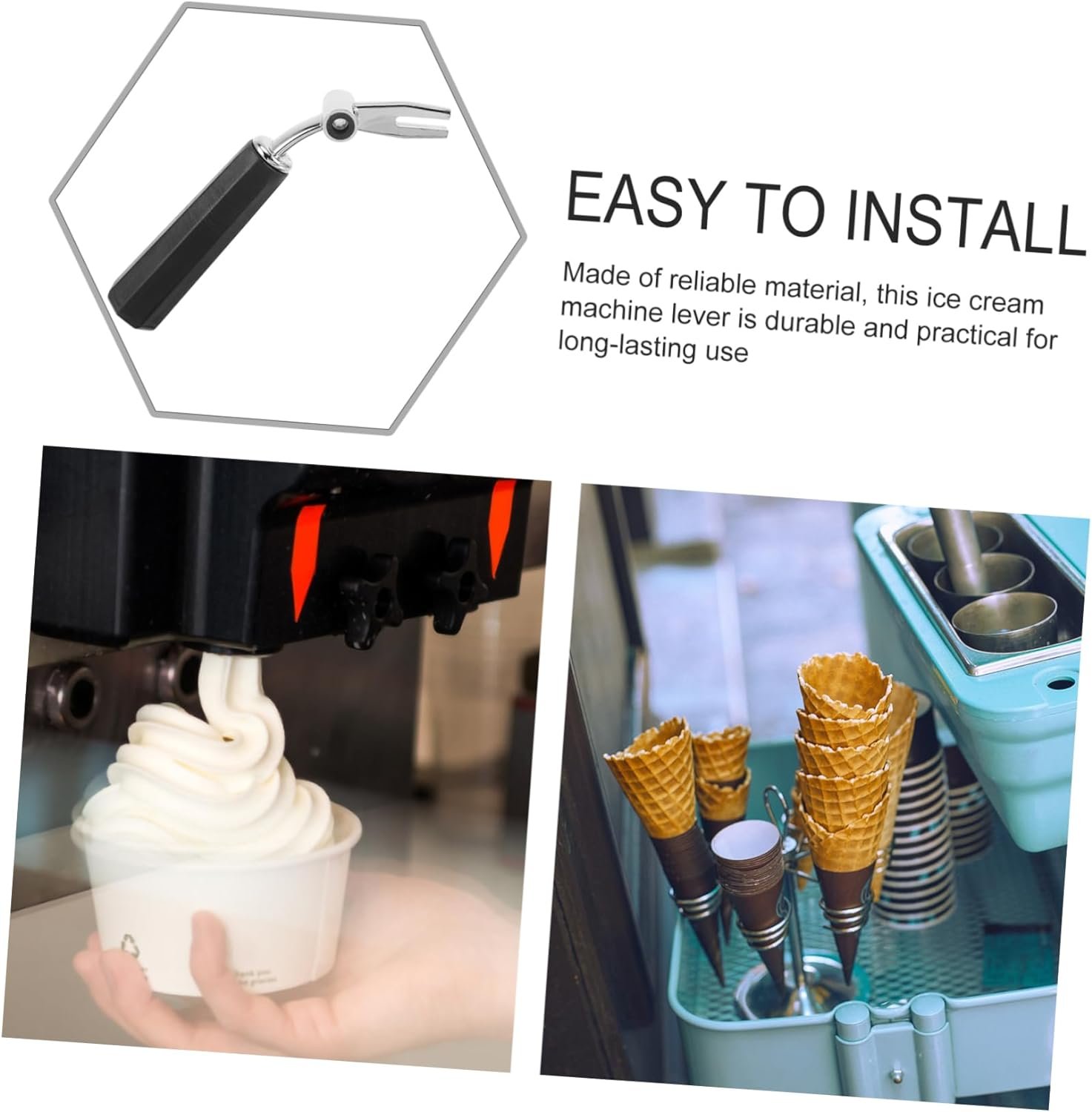 Ice Cream Machine Discharging Control Valve Stem Ice Cream Maker Parts Metal Ice Cream Machine Handle Ice Cream Machine Valve Stems Automatic Agitator Shaft Portable Plastic