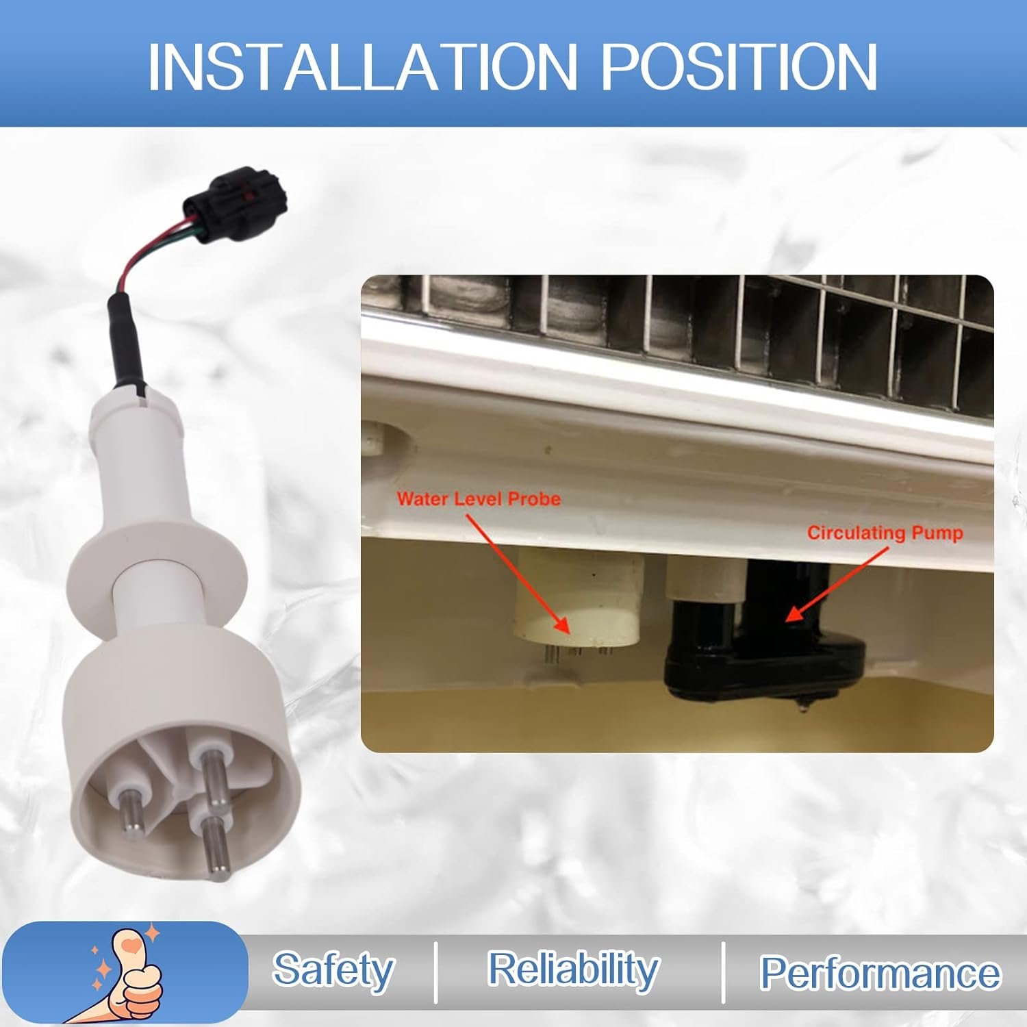 Ice Water Level Probe Sensor kit with Harness fit for Manitowoc Ice Machines, Replace 000016053
