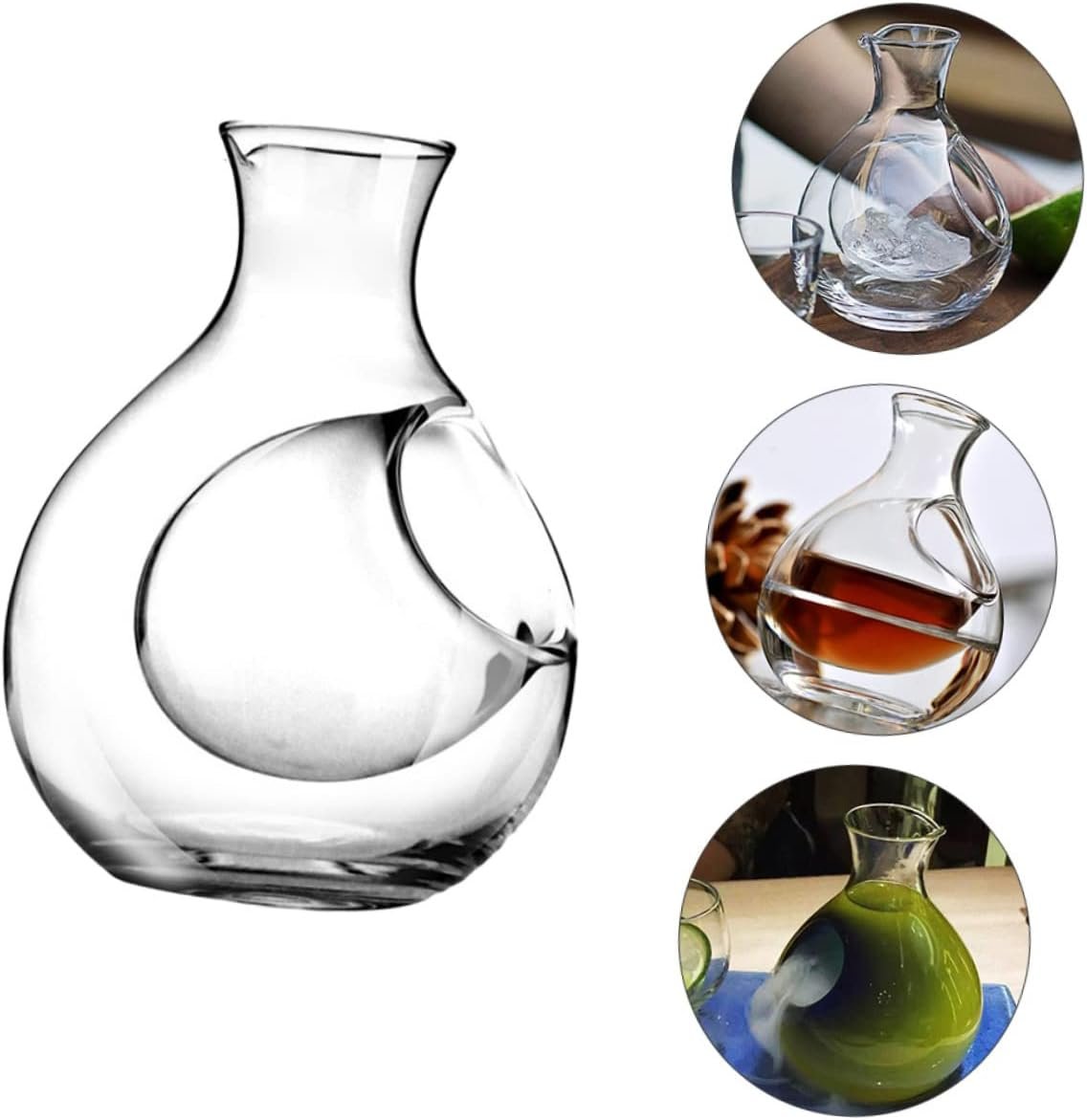 Ice Wine Decanter Glass Wine Bottles Wine Decanter Spout Glass Beverage Dispenser Red Wine Decanter Glass Wine Glasses Beverage Cooler Wine Cooler Crystal Glass Whisky