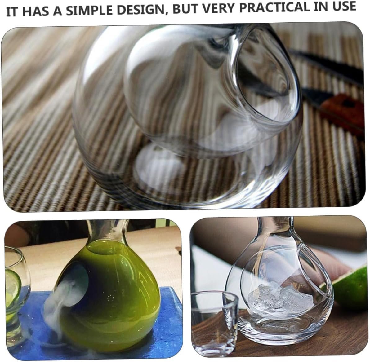 Ice Wine Decanter Glass Wine Bottles Wine Decanter Spout Glass Beverage Dispenser Red Wine Decanter Glass Wine Glasses Beverage Cooler Wine Cooler Crystal Glass Whisky
