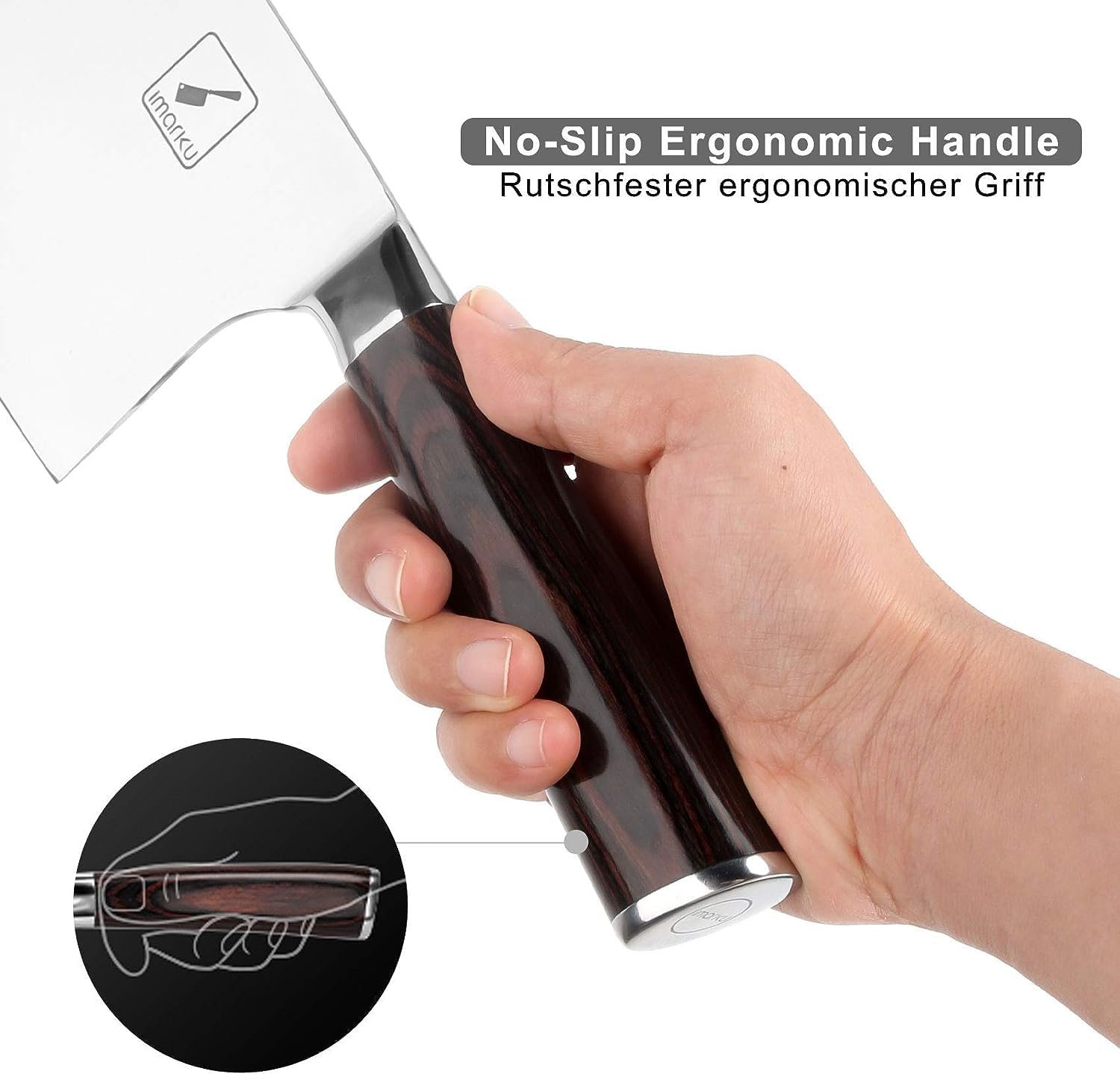 imarku Cleaver Knife 7 Inch Meat Cleaver - SUS440A Japan High Carbon Stainless Steel Butcher Knife with Ergonomic Handle, Ultra Sharp, Useful Kitchen Gadgets for Home and Restaurant