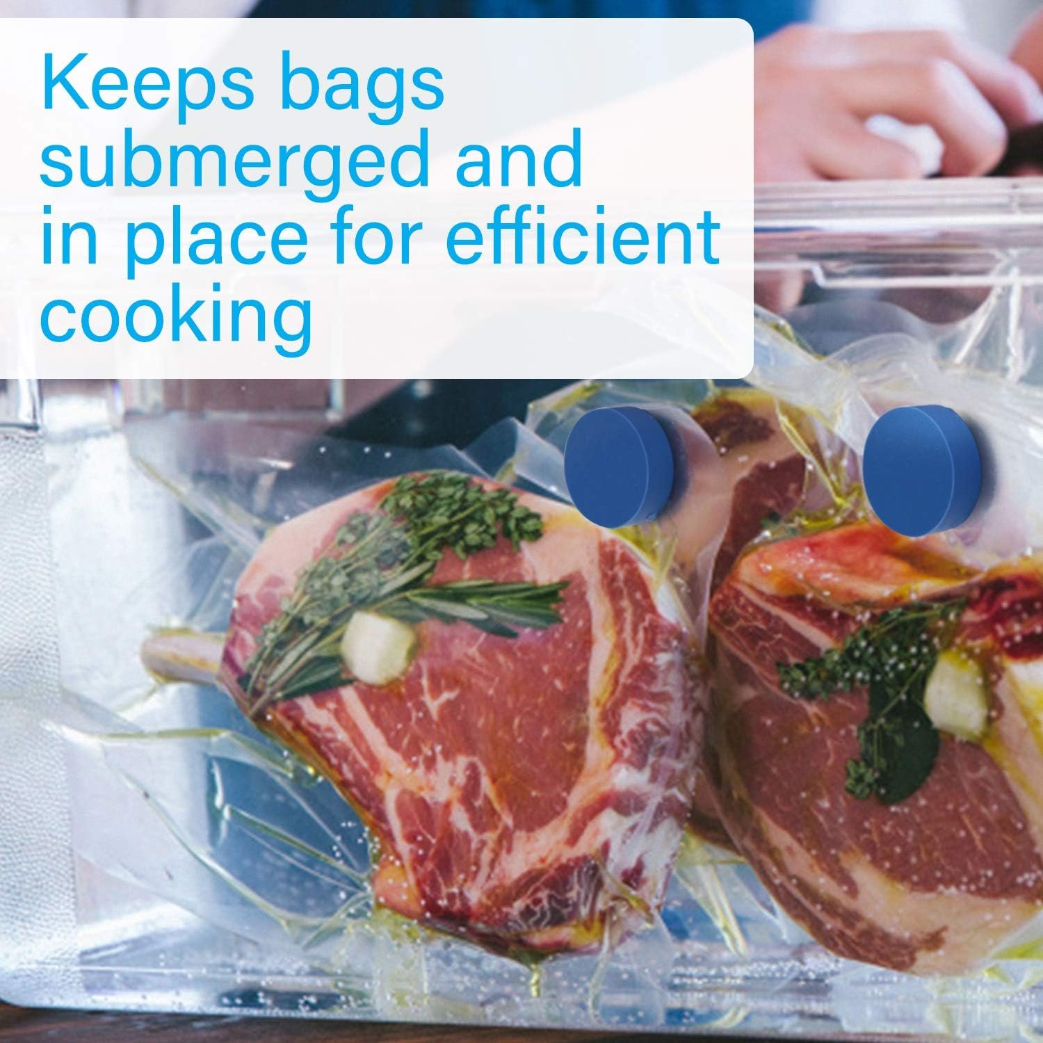 IMPRESA [4 pack] Sous Vide Magnets to Keep Bags Submerged and In Place - Sous Vide Accessories to Stop Floating Bags and Undercooking - Great Alternative to Sous Vide Weights, Balls, Clips, and Racks