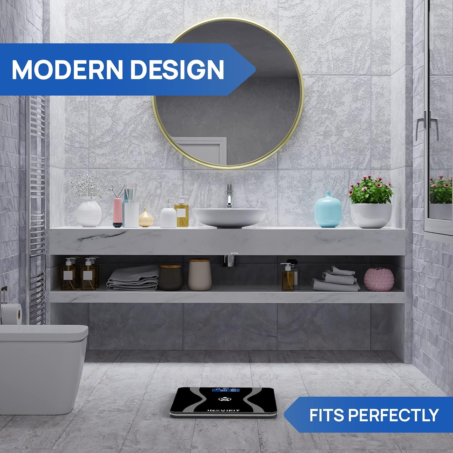 INEVIFIT Body-Analyzer Scale, Highly Accurate Digital Bathroom Body Composition Analyzer, Measures Weight, Body Fat, Water, Muscle  Bone Mass for 10 Users. Includes Batteries INEVIFIT Body-Analyzer Scale, Highly Accurate Digital Bathroom Body Composition Analyzer, Measures Weight, Body Fat, Water, Muscle  Bone Mass for 10 Users. Includes Batteries