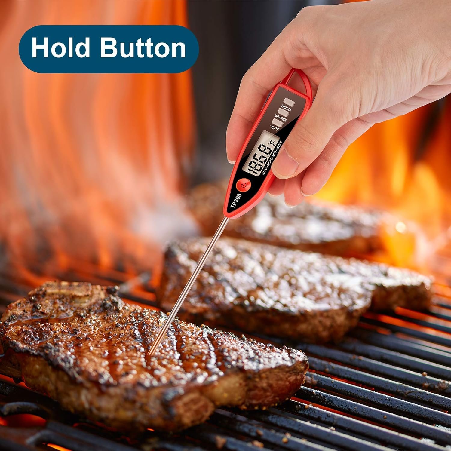 Instant Read Meat Thermometer Digital Food Thermometer Cooking Thermometer Kitchen Candy Thermometer with Fahrenheit/Celsius ℉ ℃ Switch for Oil Deep Fry BBQ Grill Smoker Thermometer by AikTryee Instant Read Meat Thermometer Digital Food Thermometer Cooking Thermometer Kitchen Candy Thermometer with Fahrenheit/Celsius ℉ ℃ Switch for Oil Deep Fry BBQ Grill Smoker Thermometer by AikTryee