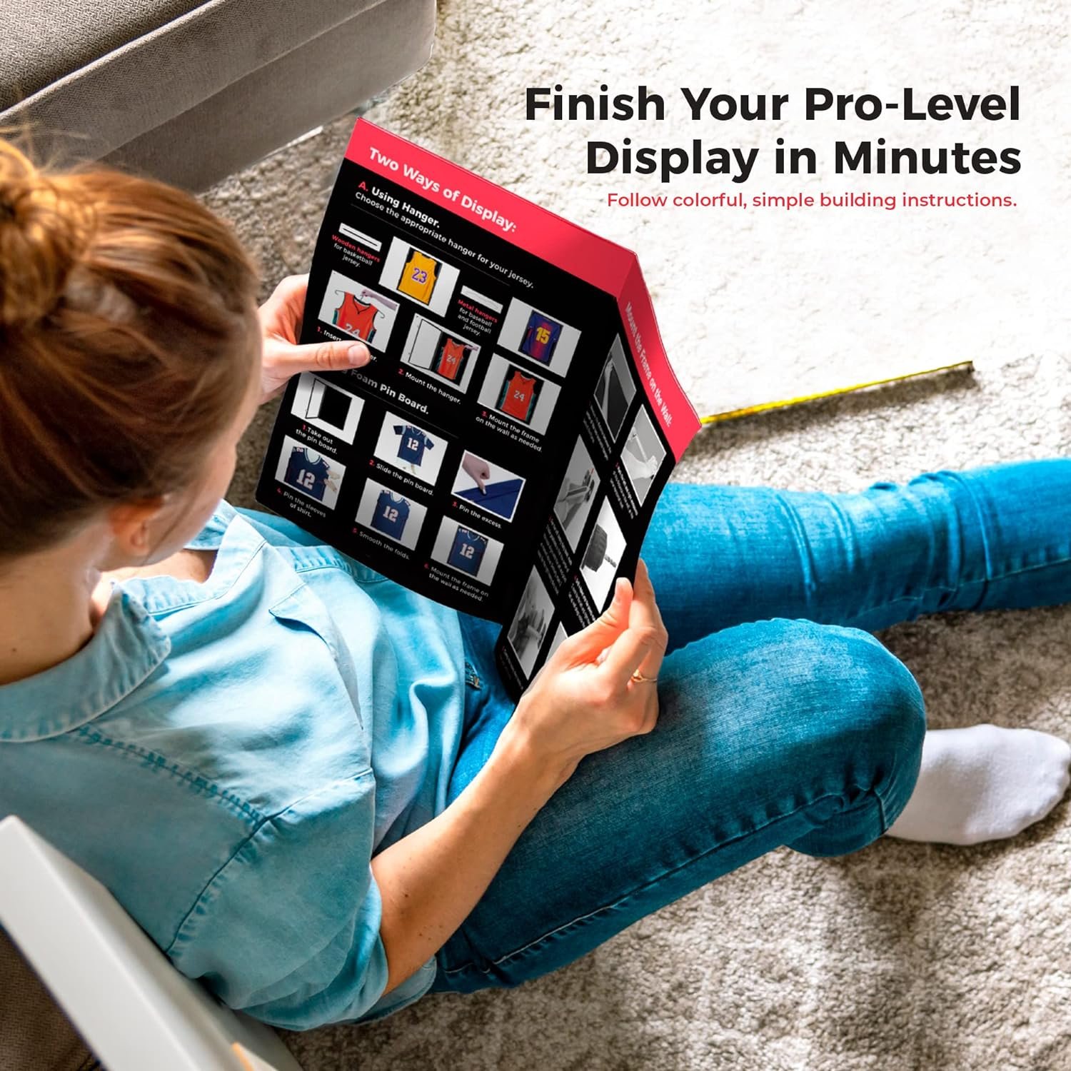 Jersey Frame Display Case – Sports Jersey Display Frame with 98% UV Protection for Football, Baseball, Basketball, Hockey, Soccer, Uniform  T-Shirt – Lockable  Durable Frame (Blk/SLV)