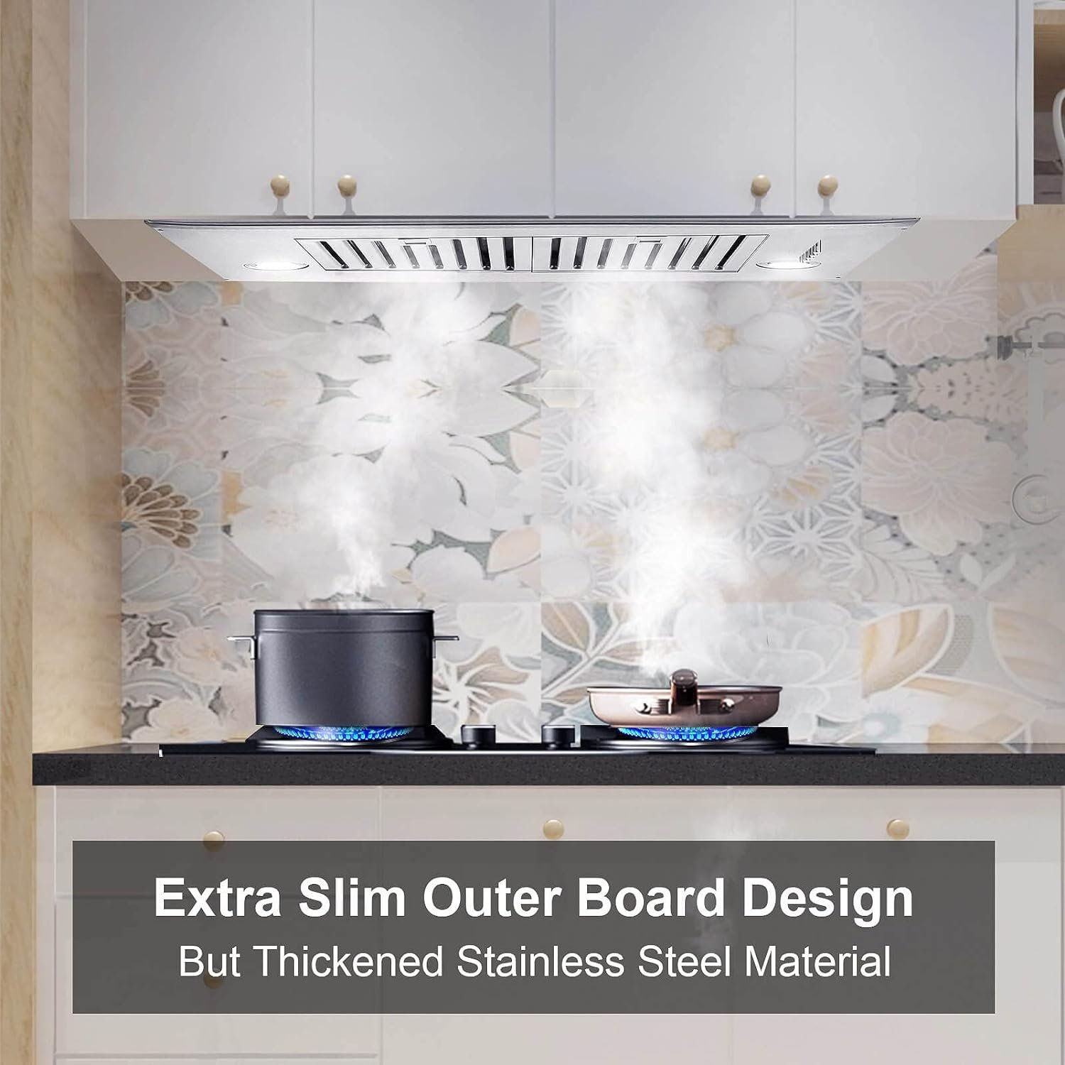 JOEAONZ Range Hood Insert 36 Inch 600CFM Stainless Steel Household Built-in Vent Hood Ducted/Ductless Convertible, Kitchen Ventilation Stove Exhaust Fan, Dual LED lights, Split Grease Baffle Filters JOEAONZ Range Hood Insert 36 Inch 600CFM Stainless Steel Household Built-in Vent Hood Ducted/Ductless Convertible, Kitchen Ventilation Stove Exhaust Fan, Dual LED lights, Split Grease Baffle Filters
