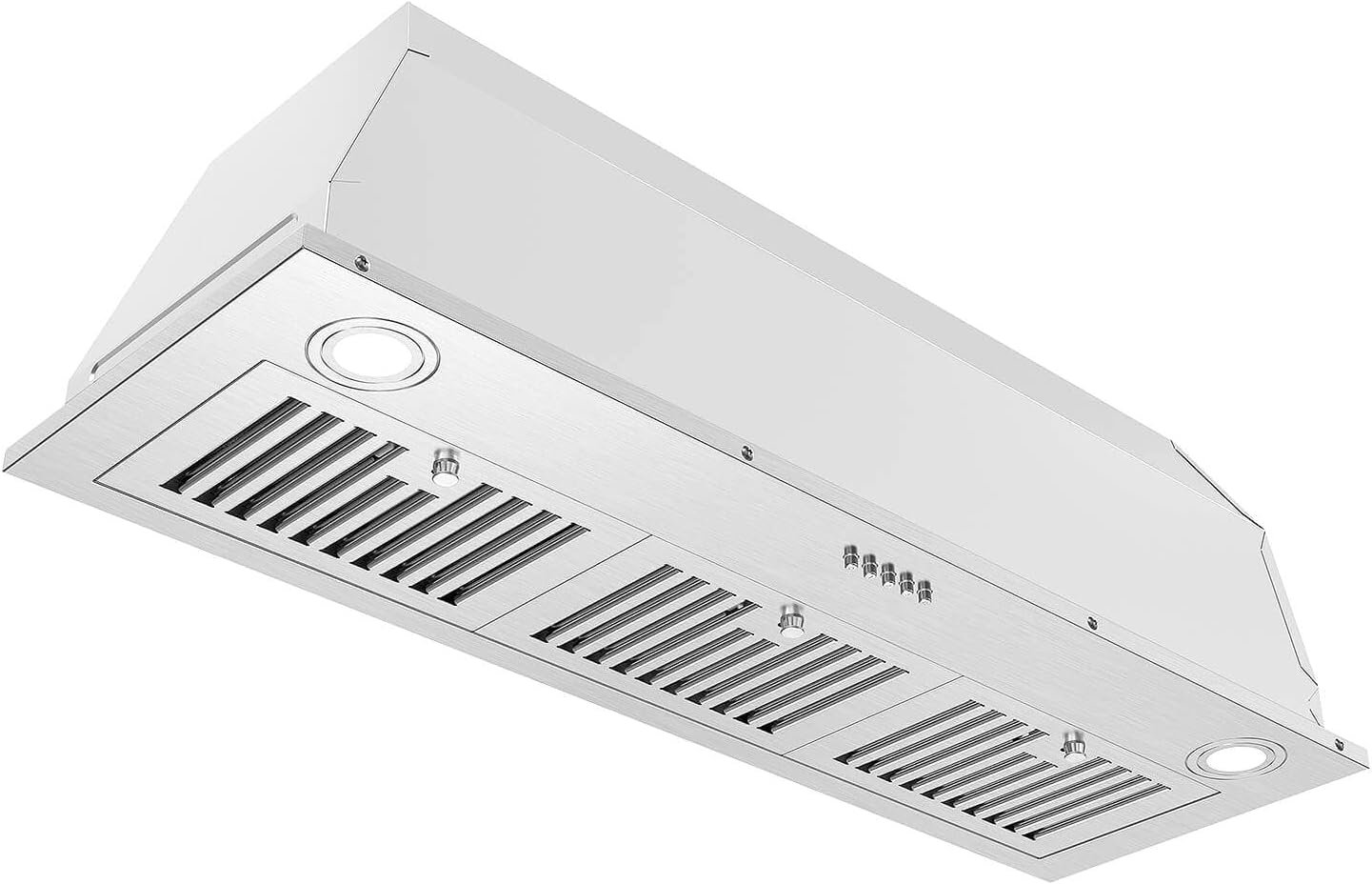 JOEAONZ Range Hood Insert 36 Inch 600CFM Stainless Steel Household Built-in Vent Hood Ducted/Ductless Convertible, Kitchen Ventilation Stove Exhaust Fan, Dual LED lights, Split Grease Baffle Filters JOEAONZ Range Hood Insert 36 Inch 600CFM Stainless Steel Household Built-in Vent Hood Ducted/Ductless Convertible, Kitchen Ventilation Stove Exhaust Fan, Dual LED lights, Split Grease Baffle Filters