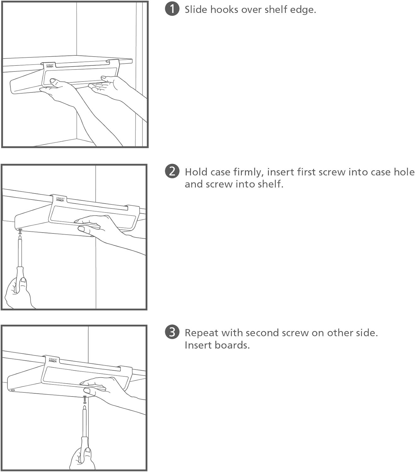 Joseph Joseph Folio 4-Piece Color coded Cutting Board Set, Steel Slimline Case for Organized Kitchen Storage, Large, Carbon Black