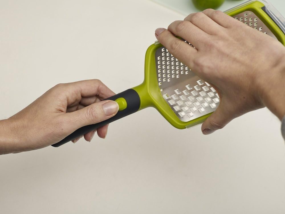 Joseph Joseph Twist Grater 2-in-1 Grater with Adjustable Handle, Extra Course and Fine,Green