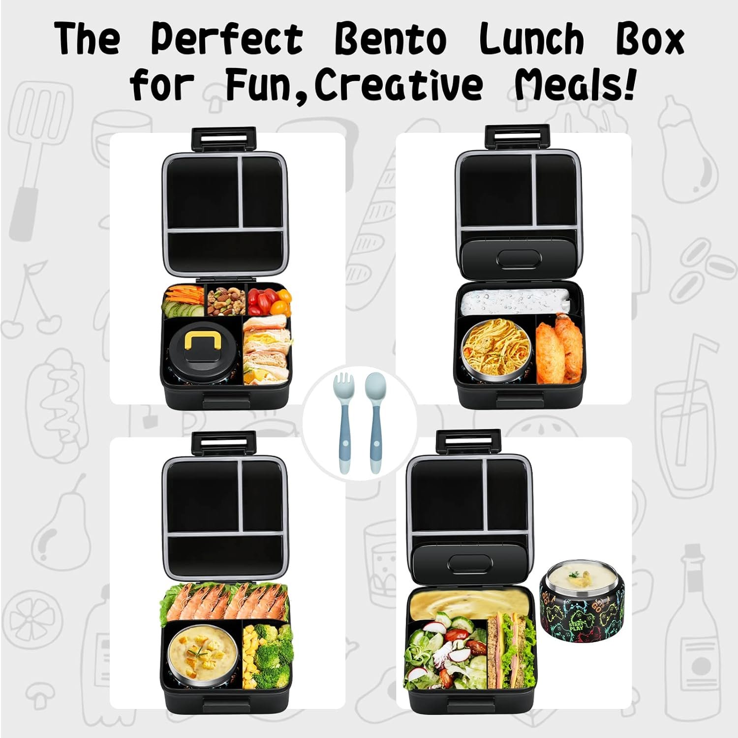 JXXM Bento Lunch Box for Kids With 8oz Soup Thermo,Leak-proof Lunch Containers with 5 Compartment,Thermos Food Jar and Lunch Bag, Food Containers for School (A-Pink(Fantasy Unicorn)) JXXM Bento Lunch Box for Kids With 8oz Soup Thermo,Leak-proof Lunch Containers with 5 Compartment,Thermos Food Jar and Lunch Bag, Food Containers for School (A-Pink(Fantasy Unicorn))