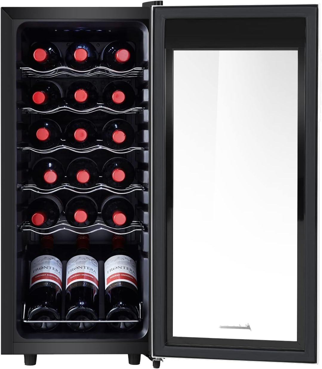 Kalamera KRC-18SS Freestanding Wine Cellars, Black Kalamera KRC-18SS Freestanding Wine Cellars, Black