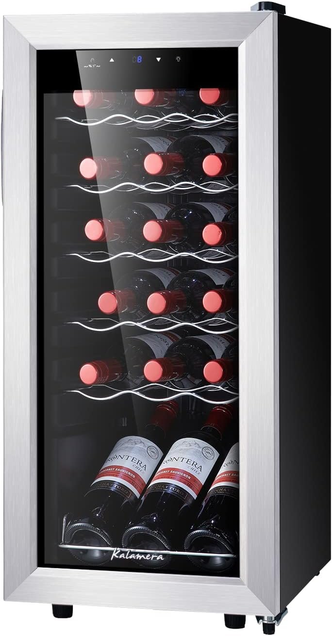Kalamera KRC-18SS Freestanding Wine Cellars, Black Kalamera KRC-18SS Freestanding Wine Cellars, Black