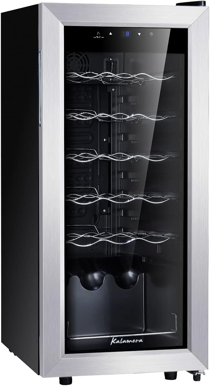 Kalamera KRC-18SS Freestanding Wine Cellars, Black Kalamera KRC-18SS Freestanding Wine Cellars, Black
