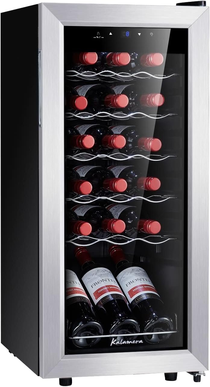 Kalamera KRC-18SS Freestanding Wine Cellars, Black Kalamera KRC-18SS Freestanding Wine Cellars, Black