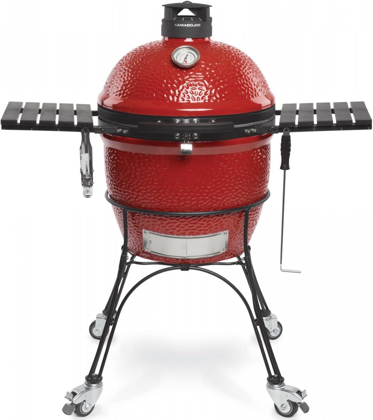 Kamado Joe KJ23RHC Classic Joe II 18-inch Charcoal Grill with Cart and Side Shelves, Blaze Red Kamado Joe KJ23RHC Classic Joe II 18-inch Charcoal Grill with Cart and Side Shelves, Blaze Red