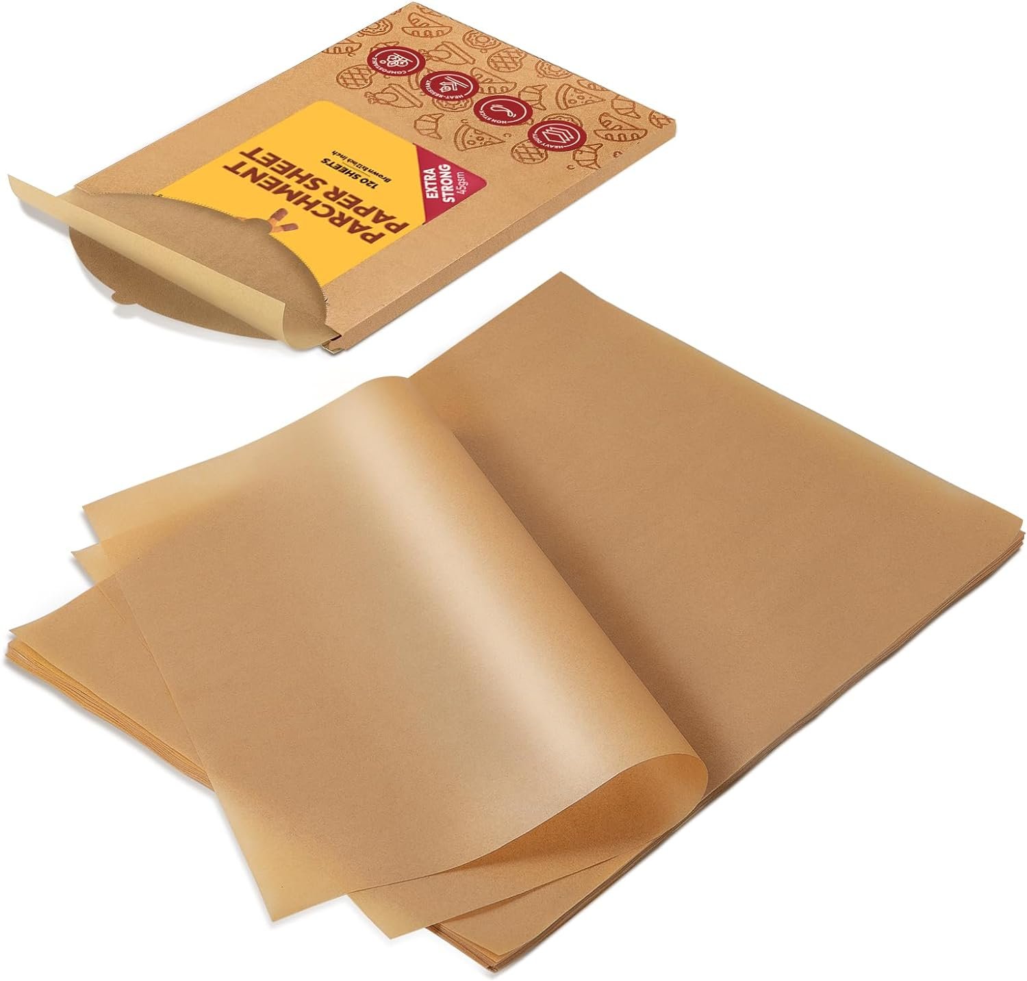 Katbite 120Pcs 8x12 inches Parchment Paper Sheets, Heavy Duty Unbleached Baking Paper, Pre-cut Parchment Paper for Baking, Air Fryer, Grilling, Steaming Katbite 120Pcs 8x12 inches Parchment Paper Sheets, Heavy Duty Unbleached Baking Paper, Pre-cut Parchment Paper for Baking, Air Fryer, Grilling, Steaming