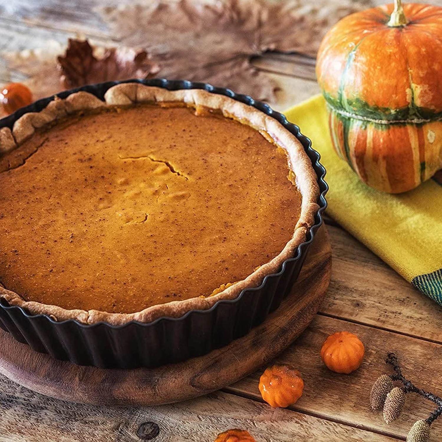 Kazozobi 2 Pack Nonstick Tart Pan, Quiche Pan, Carbon Steel Deep-dish Pie Pan with Removable Loose Bottom (10 In) Kazozobi 2 Pack Nonstick Tart Pan, Quiche Pan, Carbon Steel Deep-dish Pie Pan with Removable Loose Bottom (10 In)