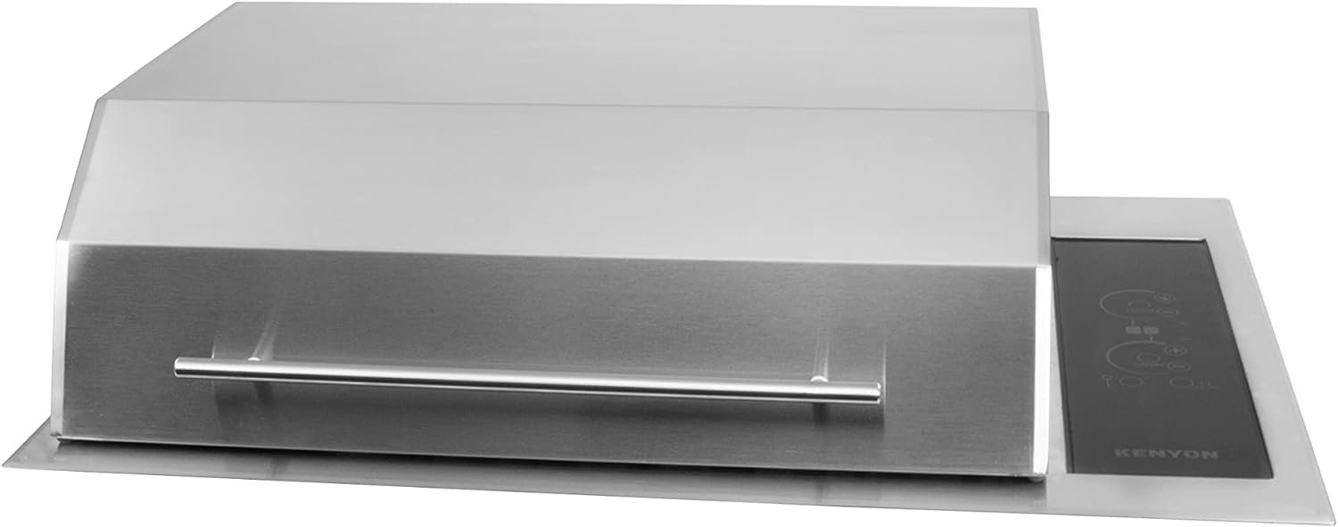 Kenyon Texan Electric Grill With Dual Knob Control, Two 1500W Burners, Single Faceted Lid, Rust-Proof Stainless Steel Body, UL-Approved Grill For Indoor And Outdoor Use, Dishwasher Safe Grates, 240V Kenyon Texan Electric Grill With Dual Knob Control, Two 1500W Burners, Single Faceted Lid, Rust-Proof Stainless Steel Body, UL-Approved Grill For Indoor And Outdoor Use, Dishwasher Safe Grates, 240V