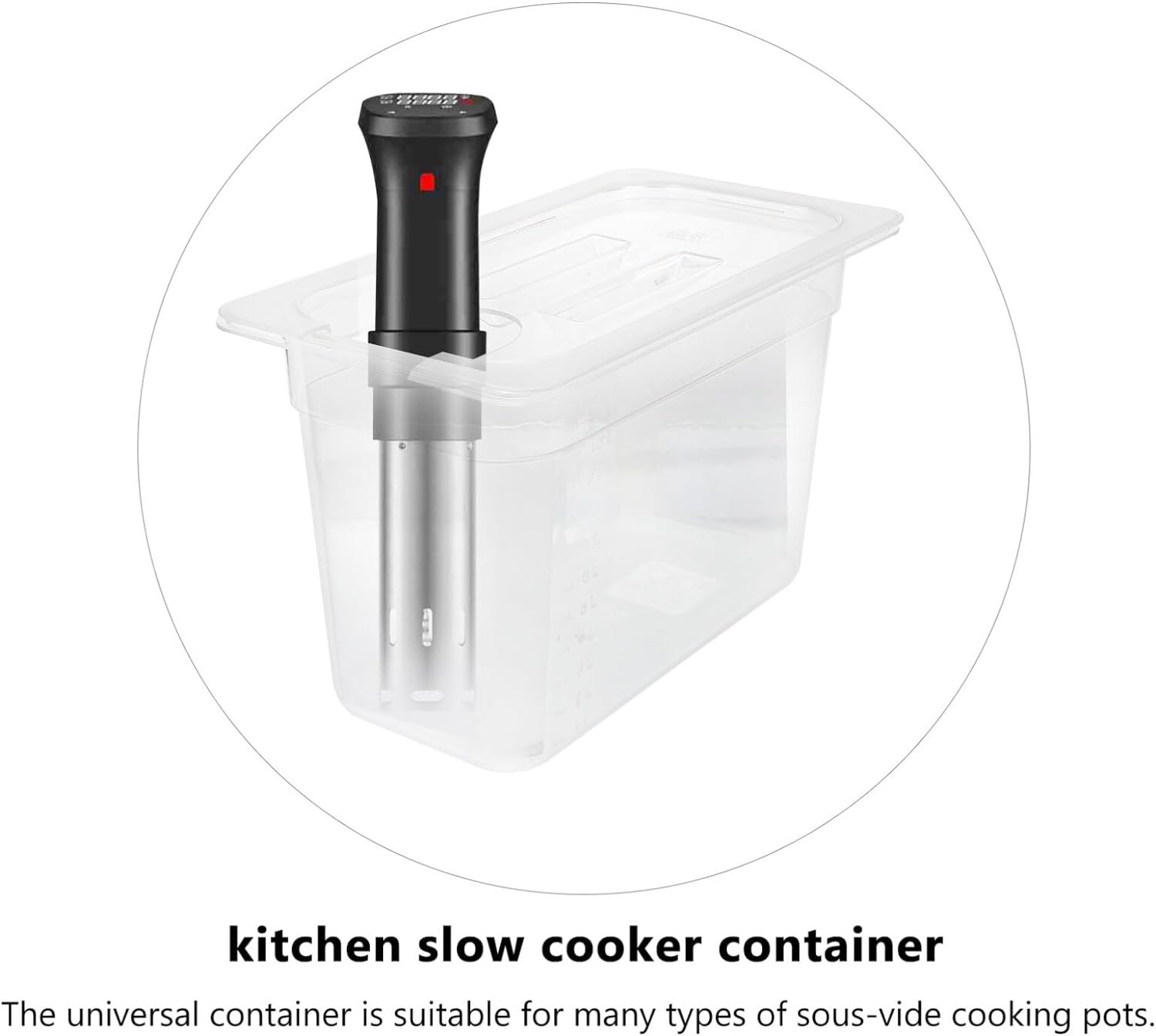Kichvoe Sous Vide Containers with Lid Sous Vide Pots Slow Cooker Container Cooking Containers Compatible with Instant Pot Sous Vide Cookers 6L