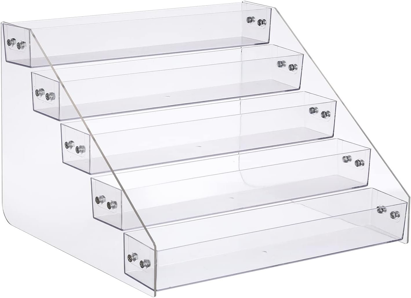 Kihor Tiered Spice Rack Acrylic, Spice Rack Shelf Seasoning Organizer for Countertop, Cabinet, Pantry, Kitchen Storage - 5 Tier