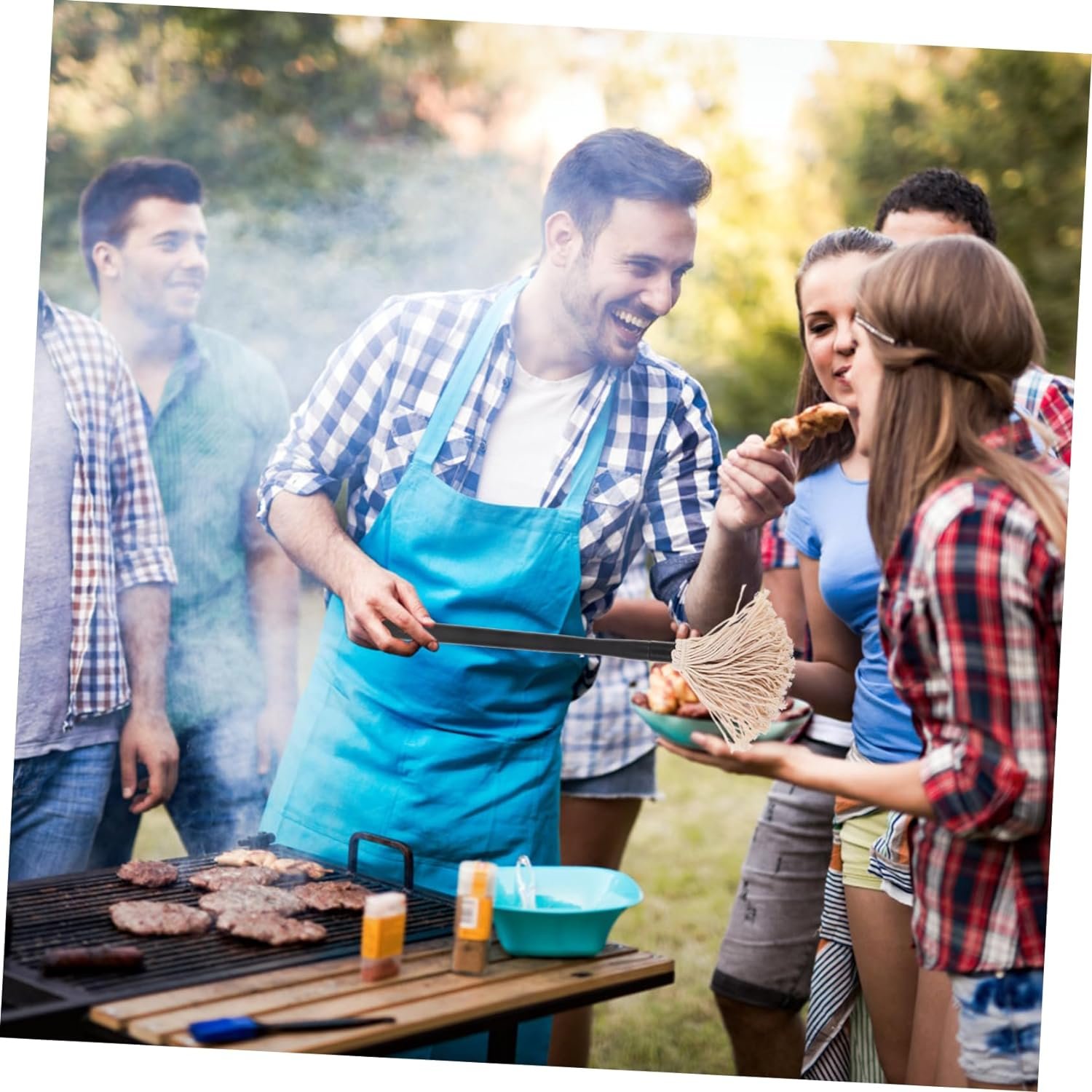 Kisangel 1pc Bbq Sauce Brush Barbecue Accessories Sauce Mop Pastry Baking Barbeque Mop Roasting Basting Mops Spread Brush Butter Brush Cotton Chef Supplies