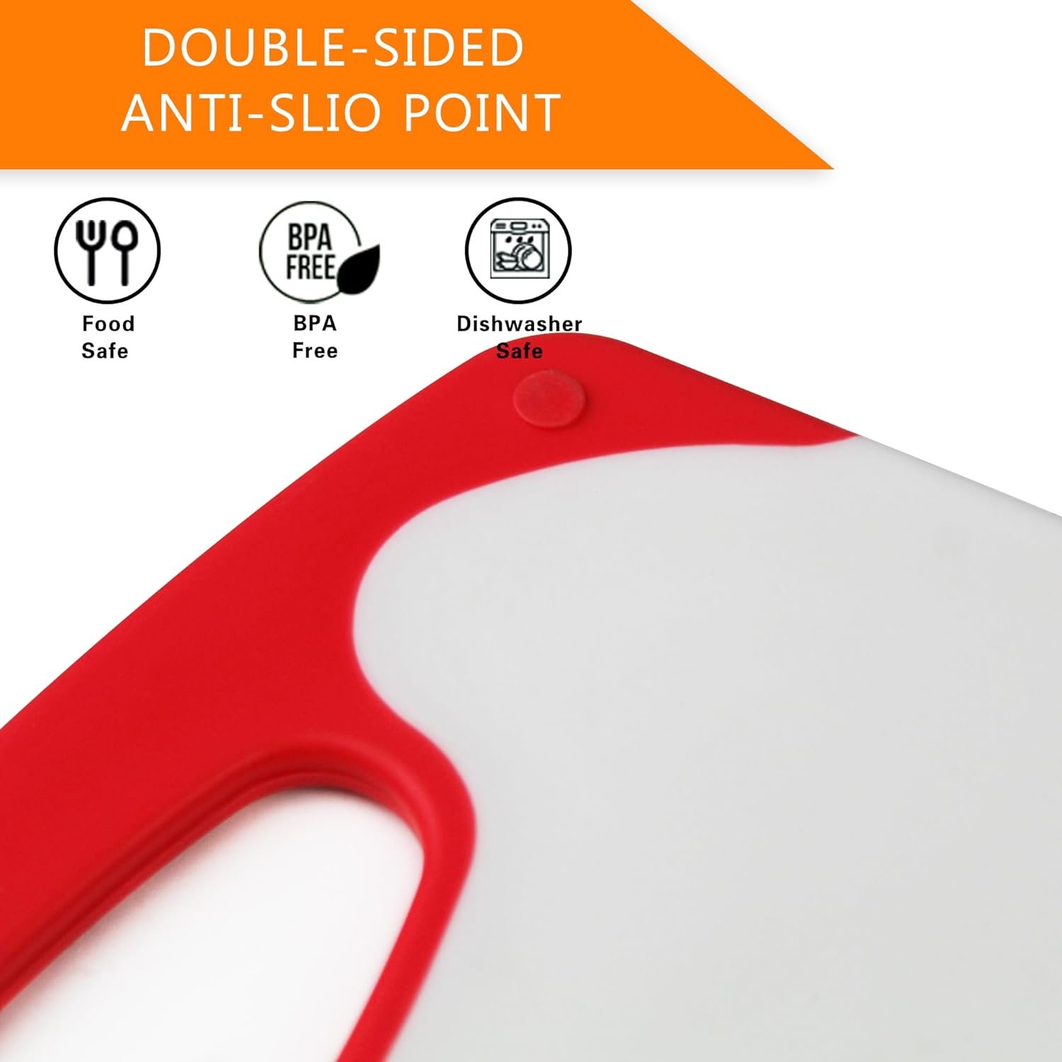 Kitchen Cutting Board Set, BPA-Free Kitchen Plastic Cutting Board 3-Piece Set with Easy-Grip Handles and Non-Slip Bottom for Cutting Fruits, Vegetables, Fish and Meat (Green)