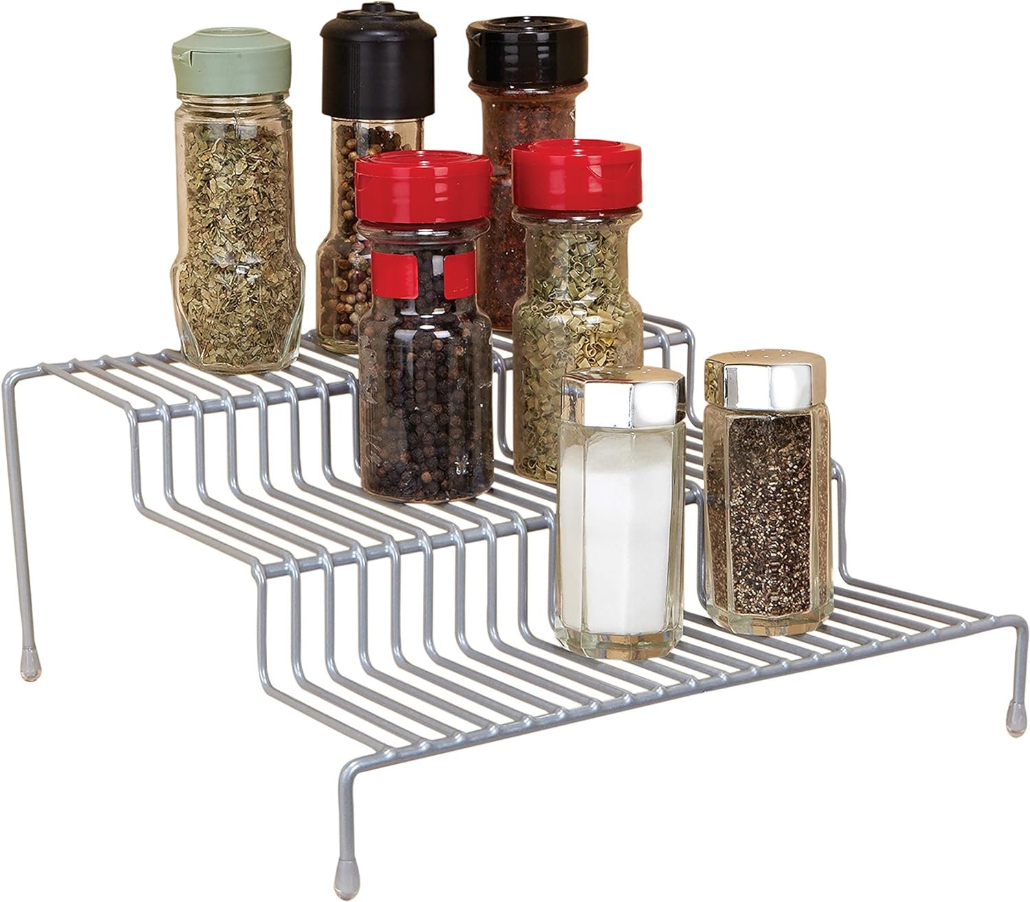 Kitchen Details 3 Tier Free Standing Spice Rack | Organizer Shelf | Countertop | Pantry | Kitchen Cabinet | Grey