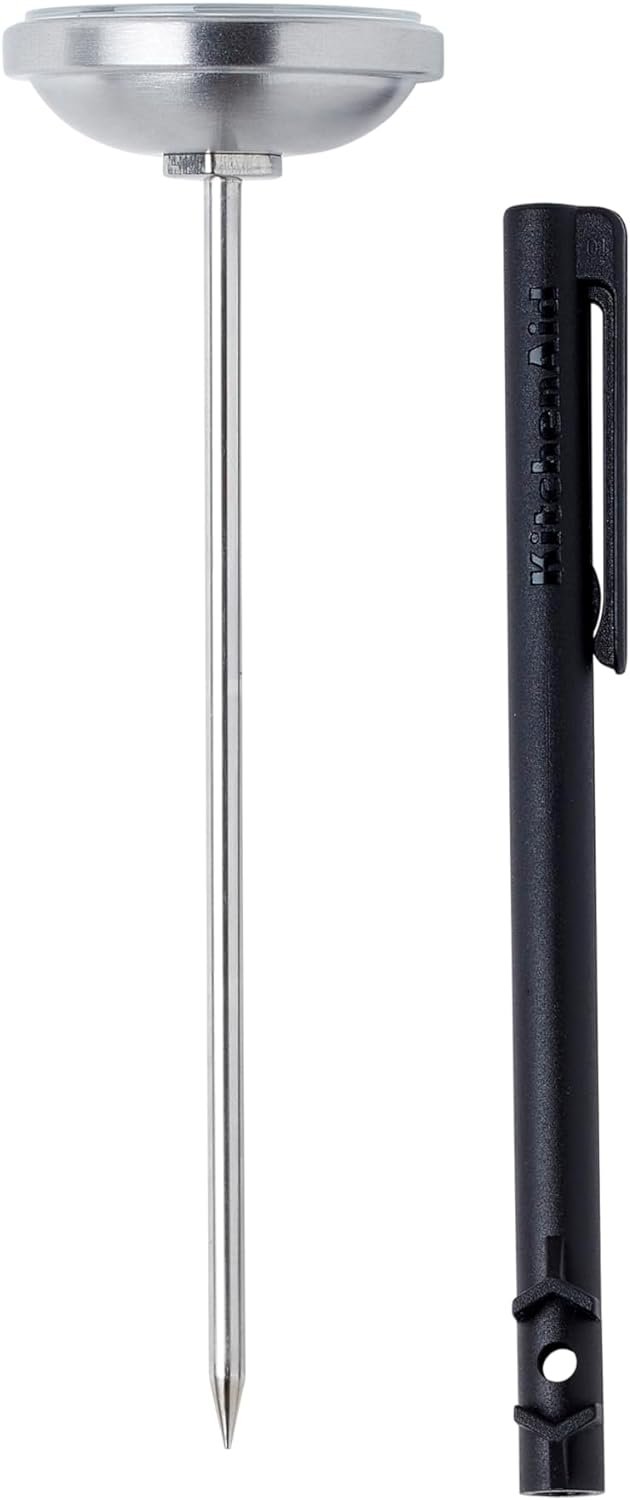 KitchenAid Analog Instant Read Food and Meat Thermometer with 1.75-inch Dial, Recalibration Feature, Black Storage Sleeve