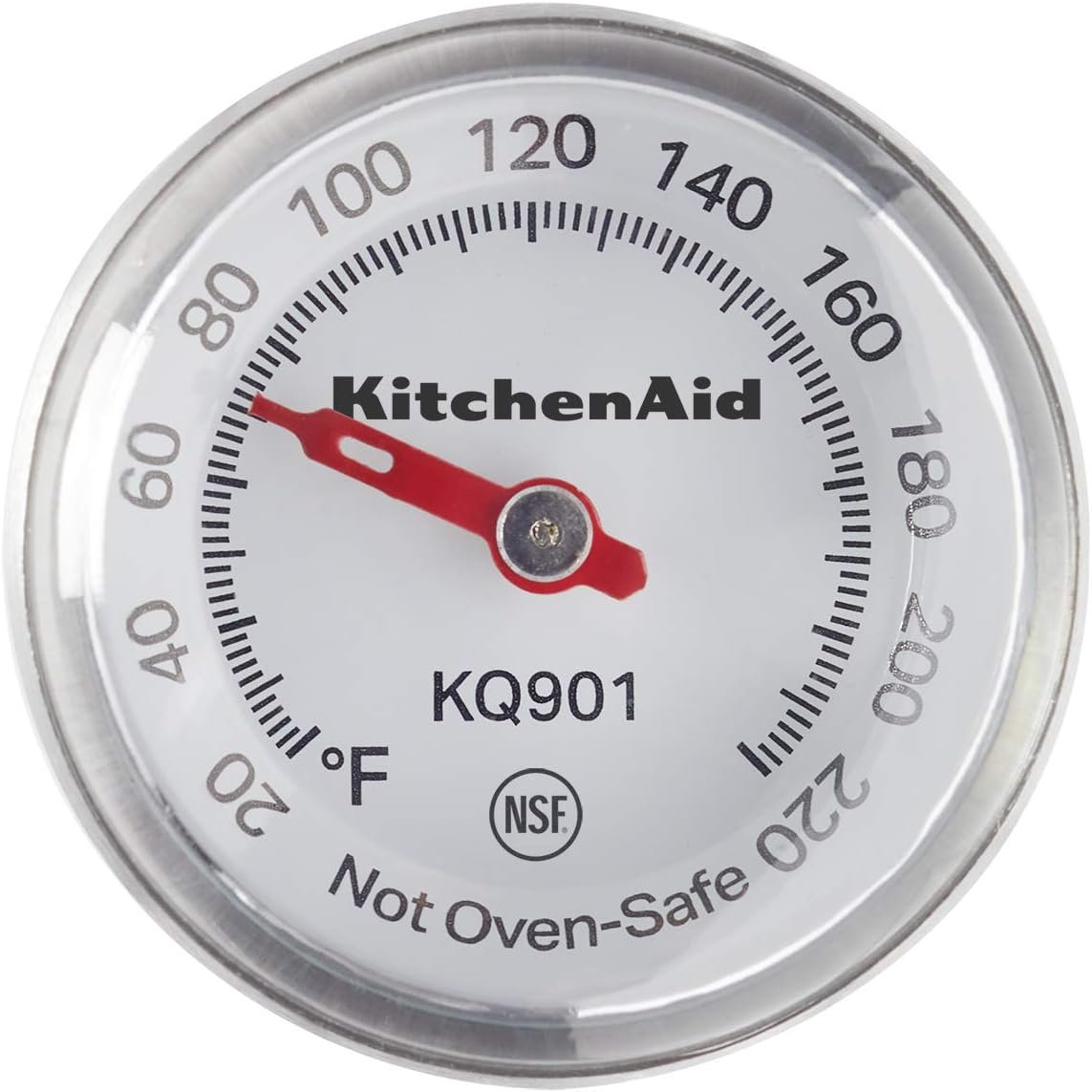 KitchenAid KQ901 Instant Read Food Thermometer for Kitchen or Grill, TEMPERATURE RANGE: 20F to 220F, 1 inch dial, Black