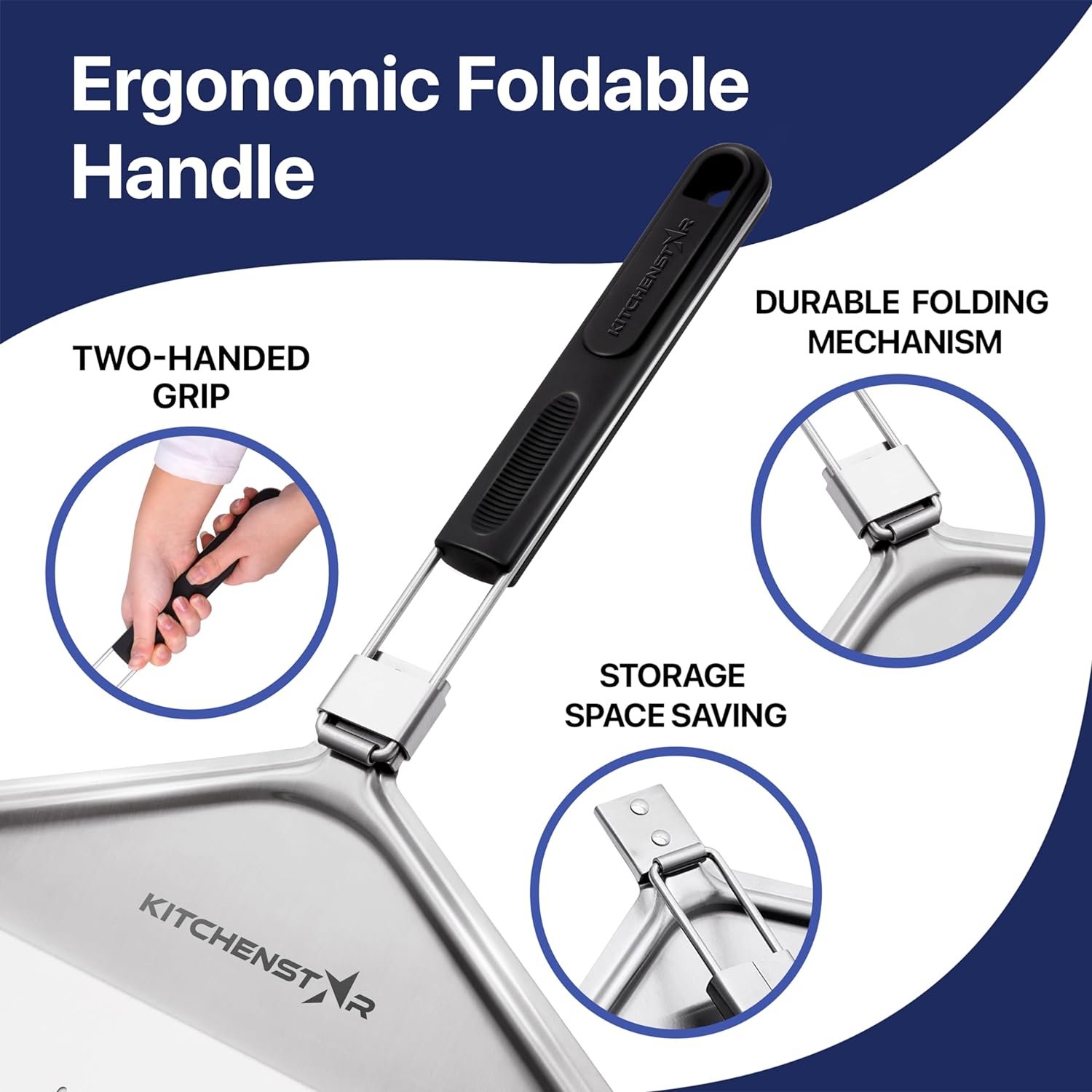 KitchenStar 12 Perforated Pizza Peel with Long Folding Handle - Stainless Steel Spatula Paddle for Effortless Pizza Transfer  Easy Storrage - Outdoor Pizza Oven Accessories KitchenStar 12 Perforated Pizza Peel with Long Folding Handle - Stainless Steel Spatula Paddle for Effortless Pizza Transfer  Easy Storrage - Outdoor Pizza Oven Accessories