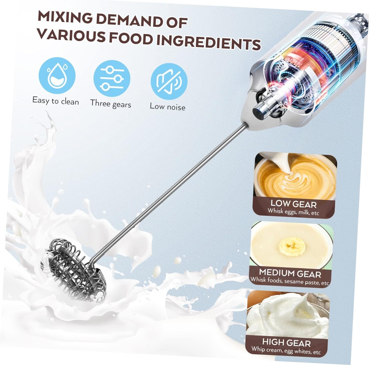 KJHBV Electric Mixer Mini Whisk Electric Stirrer Coffee Frother Handheld Automatic Coffee Maker Whisk Drink Mixer Small Egg Whisk Blenders Stainless Steel White Flour re-usable KJHBV Electric Mixer Mini Whisk Electric Stirrer Coffee Frother Handheld Automatic Coffee Maker Whisk Drink Mixer Small Egg Whisk Blenders Stainless Steel White Flour re-usable