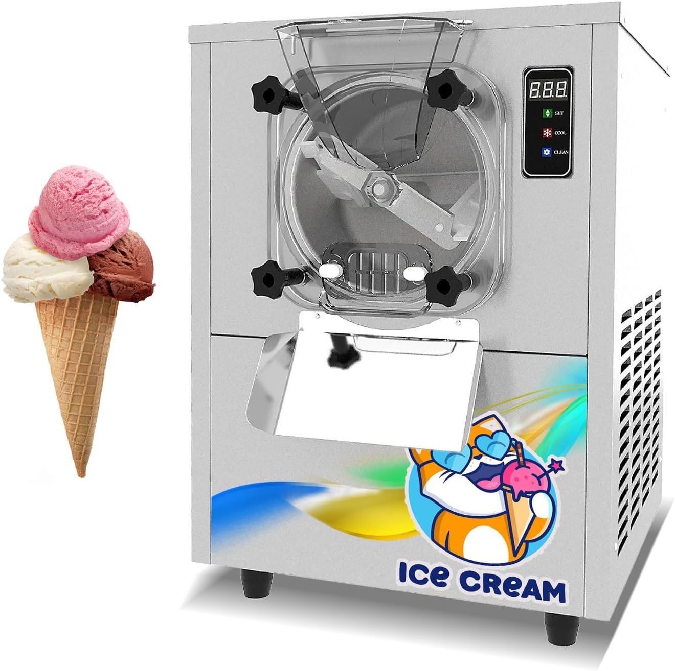 Kolice Commercial Countertop hard ice cream machine, ice cream machine, desktop gelato hard ice cream maker for small business