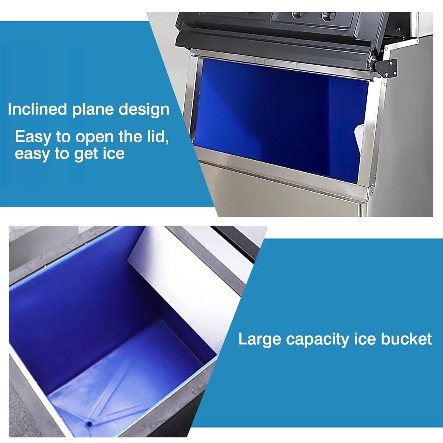 Kolice Commercial Ice Machine Ice Cube Making Machine-550 LBS/Day, Auto Cleaning, Air Cooling for Hotel,Bars, Cafes, Restaurant, Ice Cream Store, Dessert Shops Kolice Commercial Ice Machine Ice Cube Making Machine-550 LBS/Day, Auto Cleaning, Air Cooling for Hotel,Bars, Cafes, Restaurant, Ice Cream Store, Dessert Shops