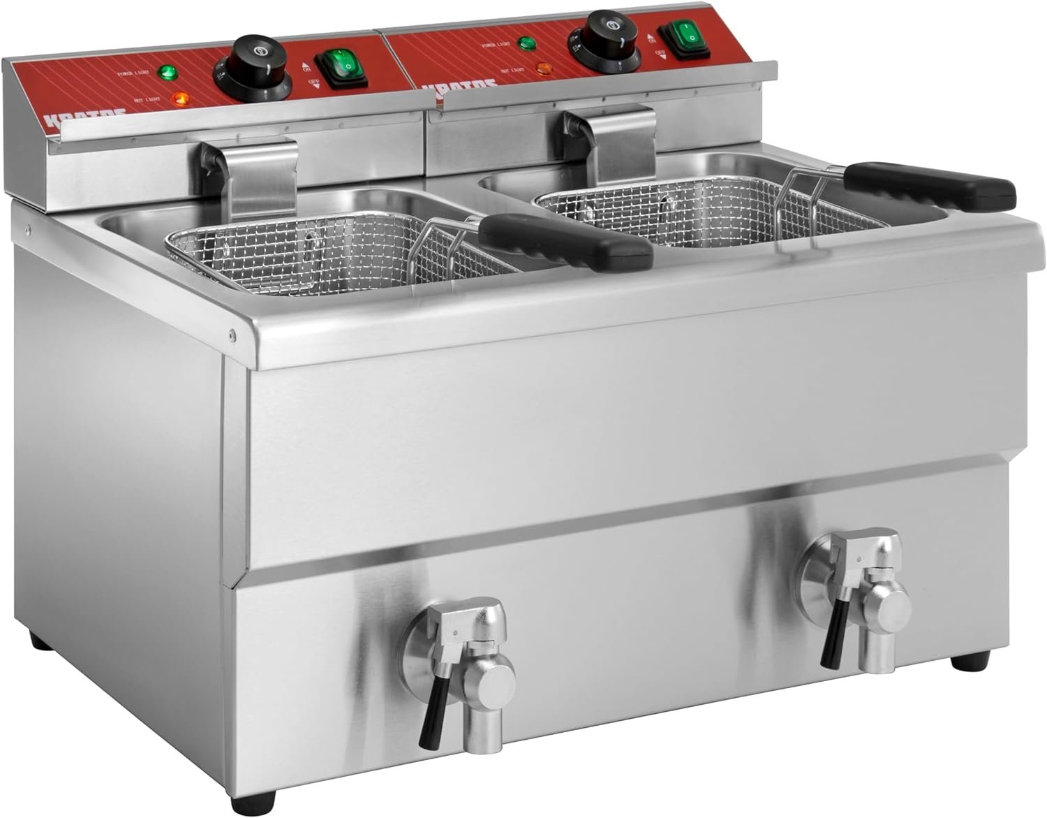 Kratos 29Y-016 Dual Tank 30 lb. Commercial Electric Countertop Fryer - 208/240V, 5400/7200W
