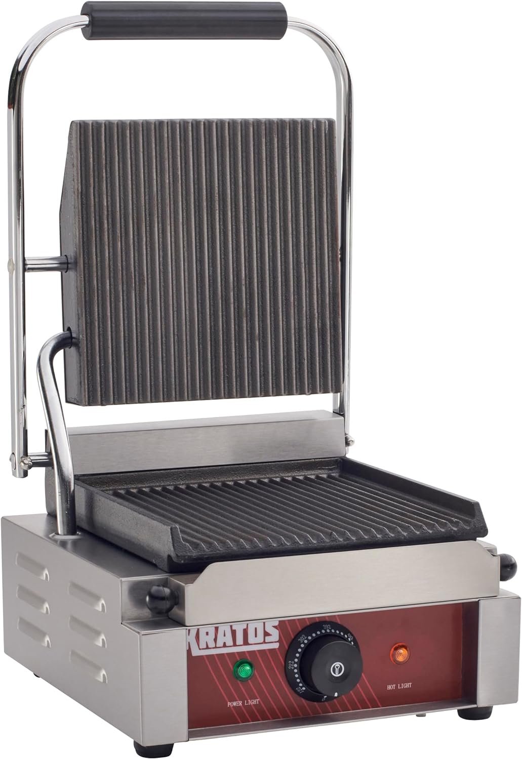 Kratos 29Y-017 Commercial Panini Sandwich Grill with Grooved Plates, 9 x 9 Cooking Surface, 120V Kratos 29Y-017 Commercial Panini Sandwich Grill with Grooved Plates, 9 x 9 Cooking Surface, 120V