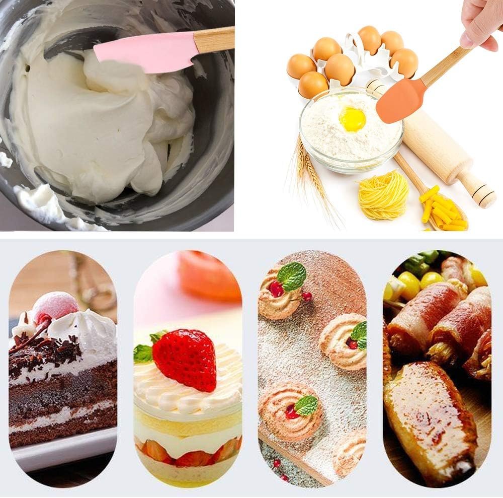 KSENDALO Silicone Small Spatulas Set of 5, Small Rubber Spatulas for Scraping, Cooking, Baking and Mixing for Kitchen Use KSENDALO Silicone Small Spatulas Set of 5, Small Rubber Spatulas for Scraping, Cooking, Baking and Mixing for Kitchen Use