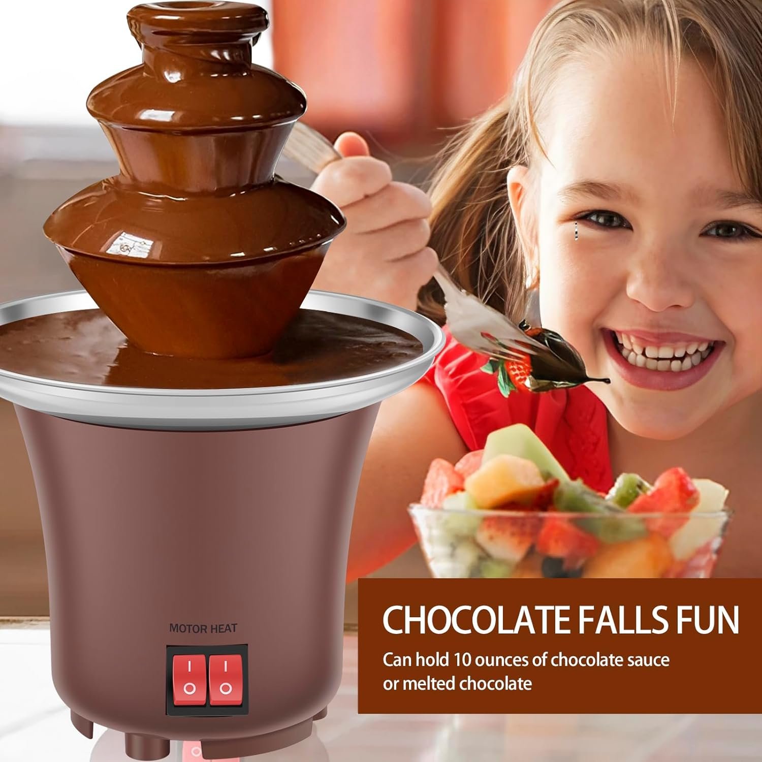 KTZCTPCA Chocolate Fondue Fountain, 3 Tier 10oz Electric Chocolate Fountain Machine, Auto Off Cheese Fountain Machine Removable Fountain Melting Machine, Stainless Steel Chocolate Melt Fondue Machine KTZCTPCA Chocolate Fondue Fountain, 3 Tier 10oz Electric Chocolate Fountain Machine, Auto Off Cheese Fountain Machine Removable Fountain Melting Machine, Stainless Steel Chocolate Melt Fondue Machine